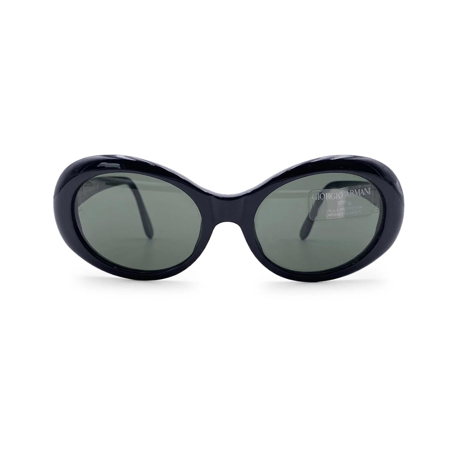 Giorgio Armani Occhiali da sole ovali neri vintage 940 020 140 MM