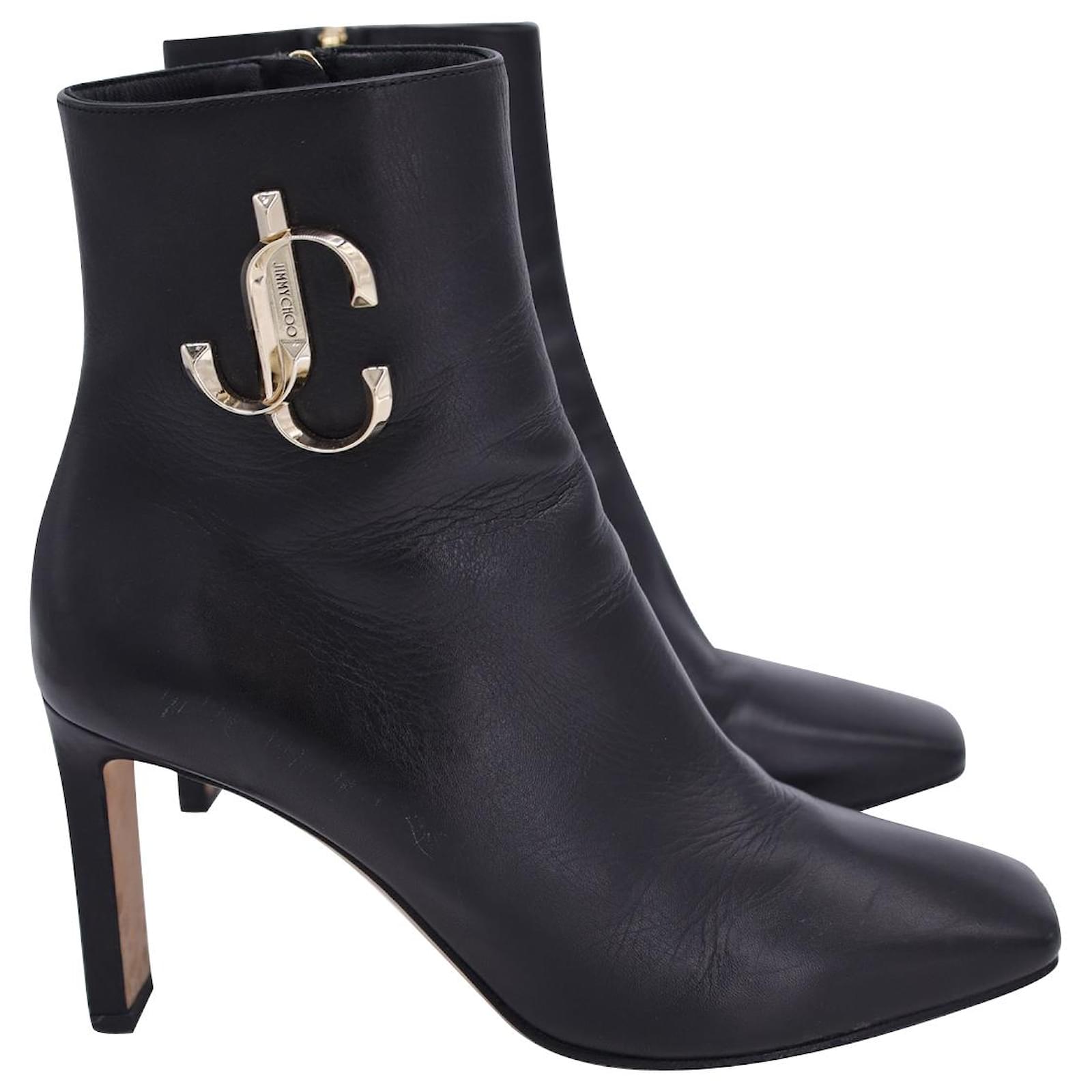 Jimmy Choo Bottines Minori en Cuir Noir ref.1161155 Joli Closet