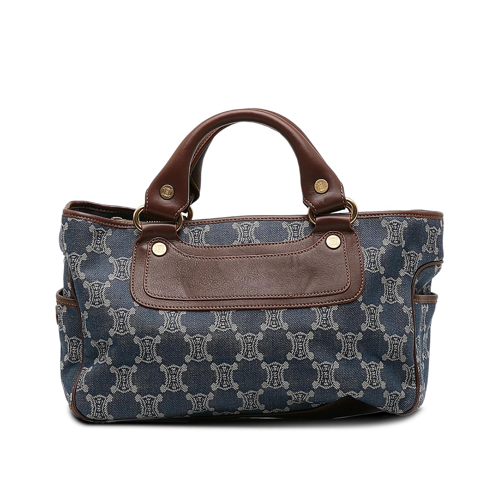 Céline Blue Celine Denim Macadam Boogie Handbag Leather ref