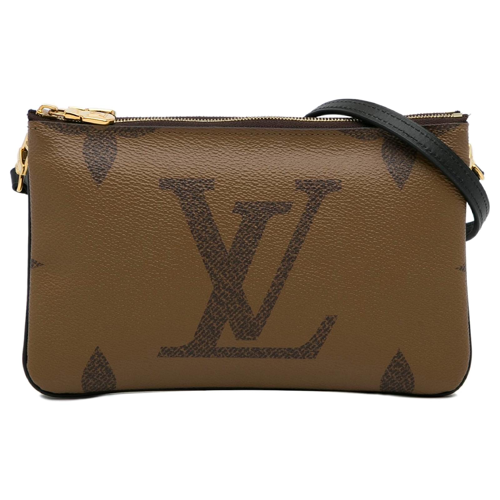 Bolso de mano gigante con cremallera y forro inverso marrón