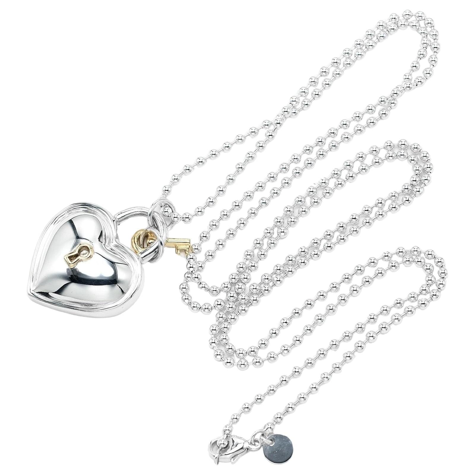 Pendentif et chaîne en forme de cœur vintage en or jaune 9 carats, datant des an