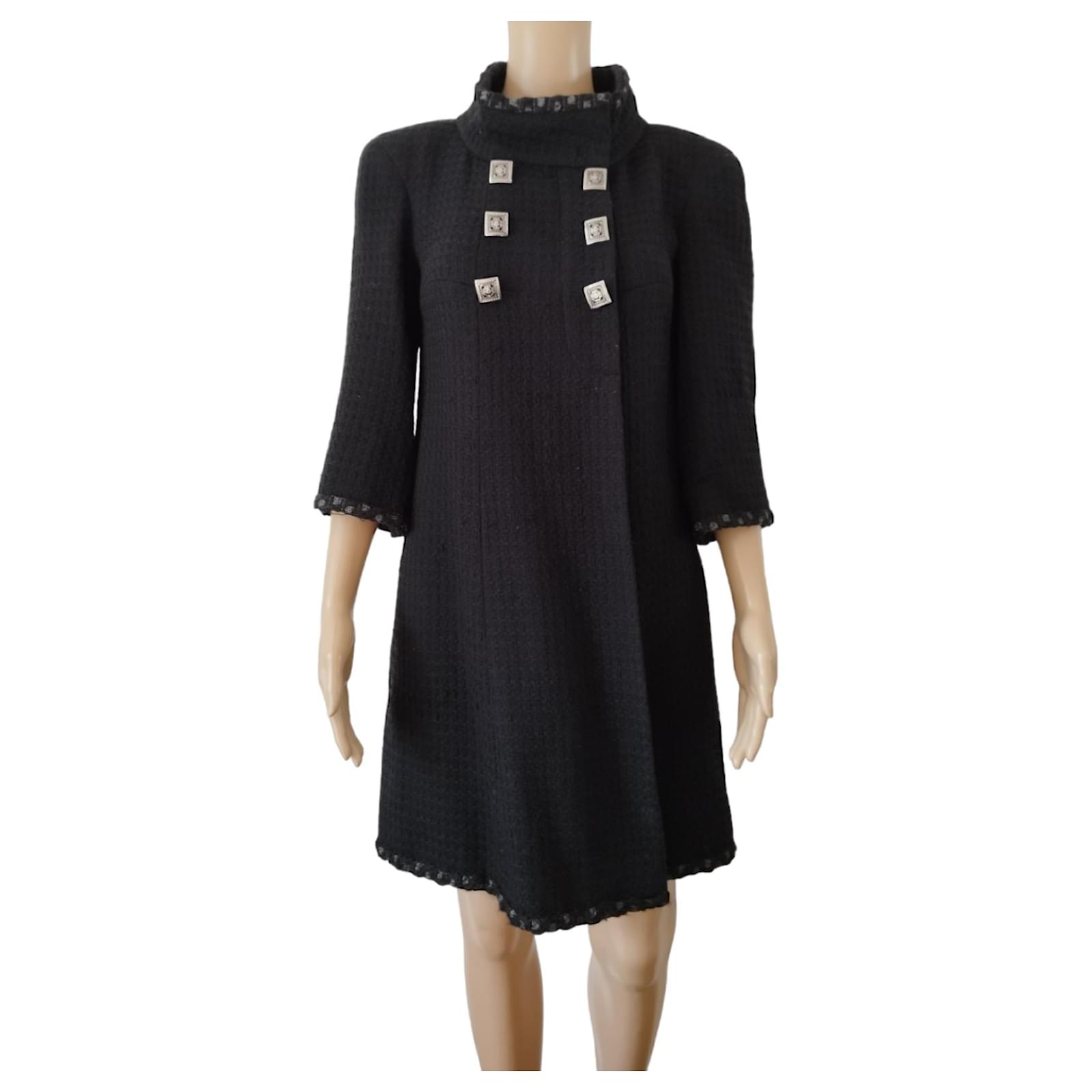 CHANEL lame coat Jacket P47025V34989 black 38