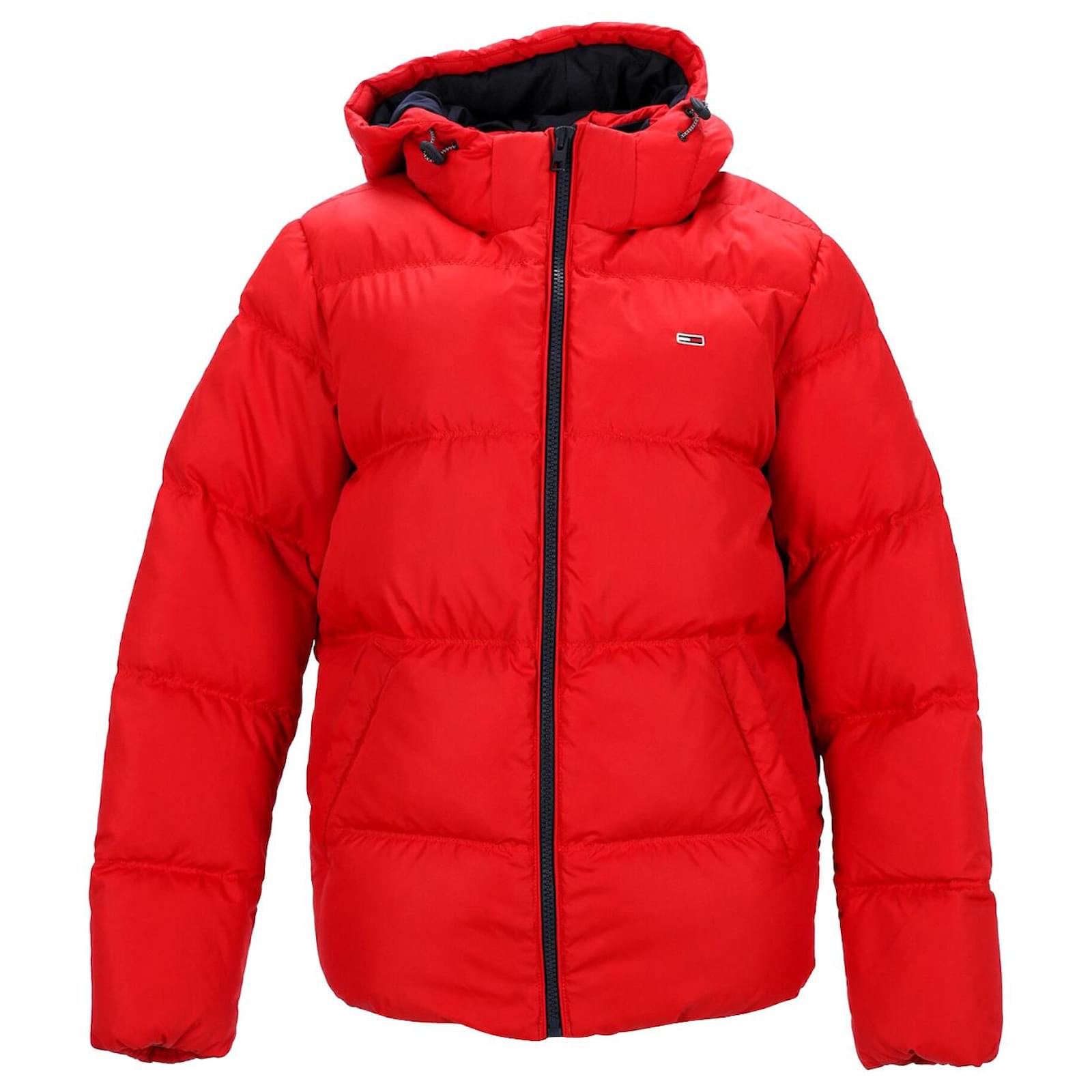 Winterjacke Tommy Hilfiger Herren Daunenjacke Rot Orange Tommy