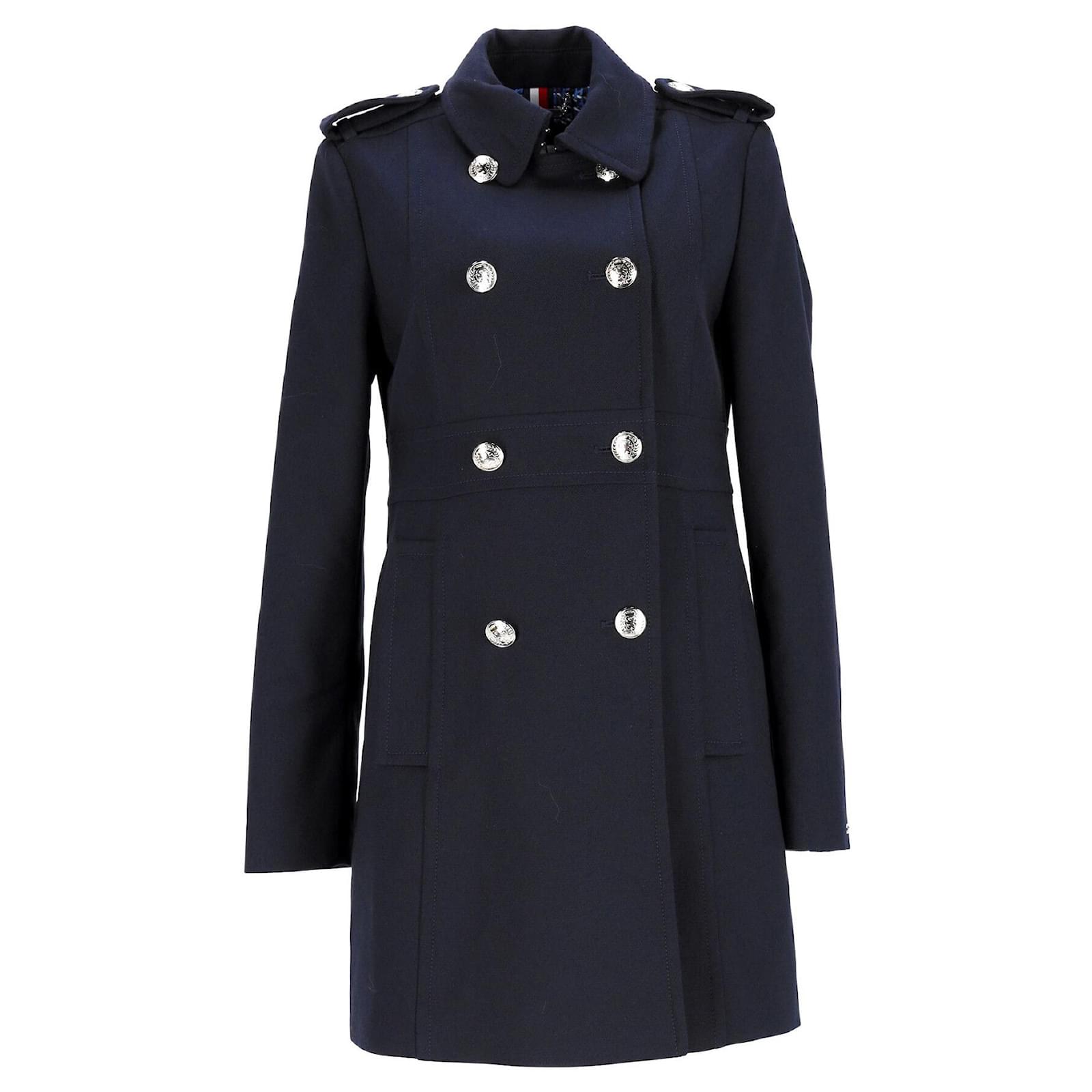 Tommy Hilfiger Casaco de ajuste regular feminino Azul marinho