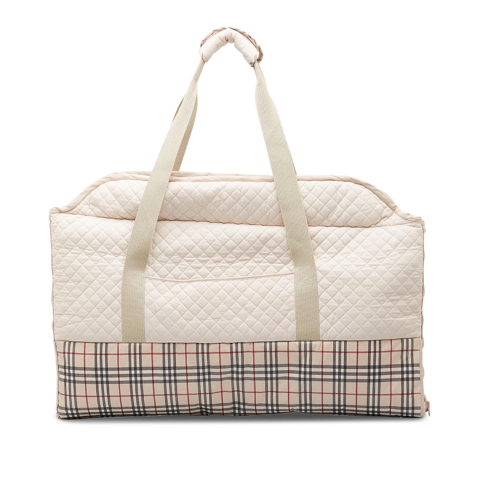 Cream Burberry House Check Baby Changing Bag Cotton ref.1169387 Joli Closet