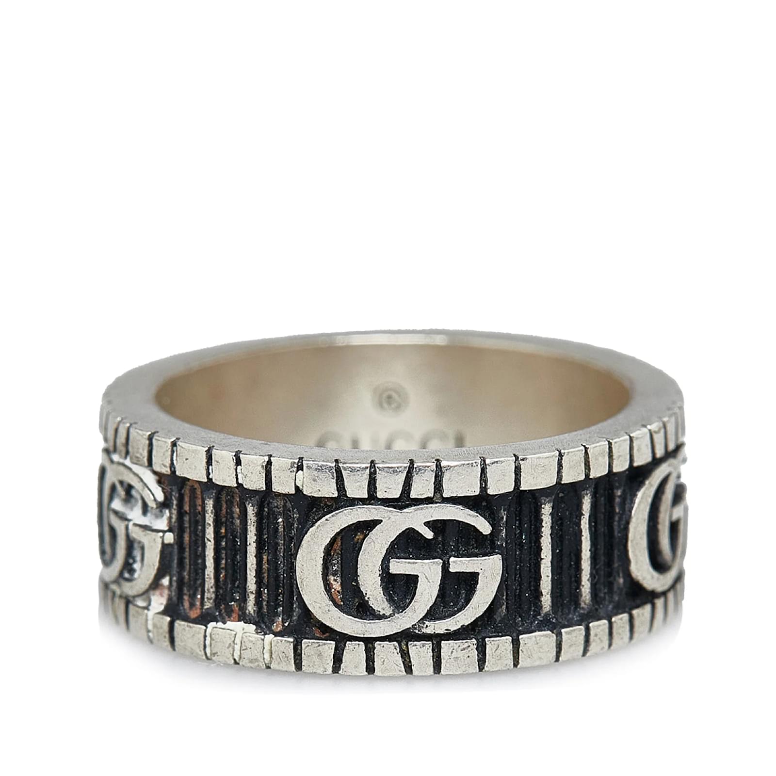 Bague Gucci GG Marmont argentée Joli Closet