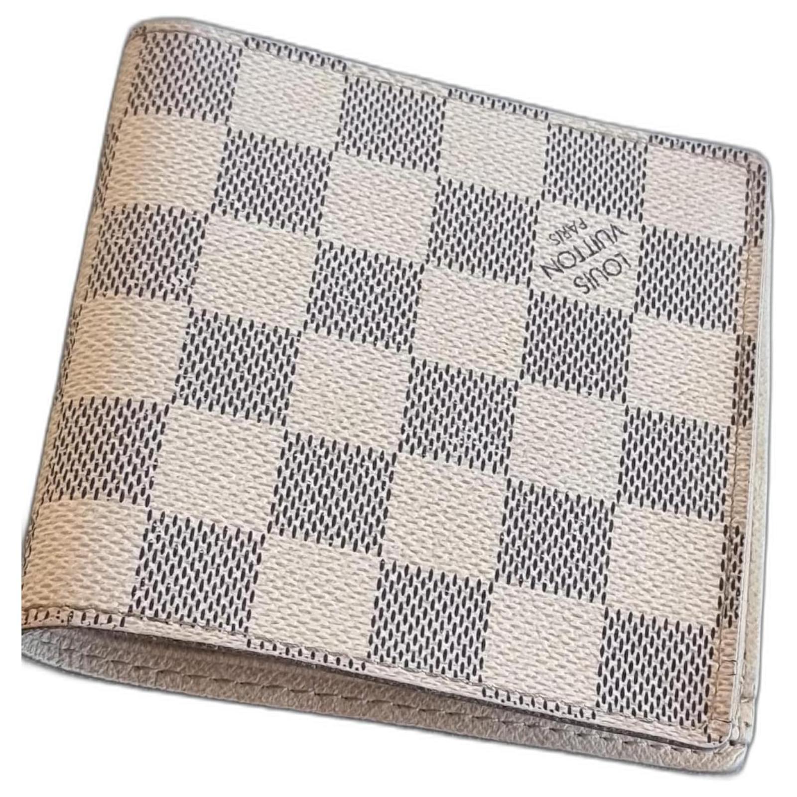 Louis Vuitton Portafoglio Marco Vuitton Louis Bianco Tela ref