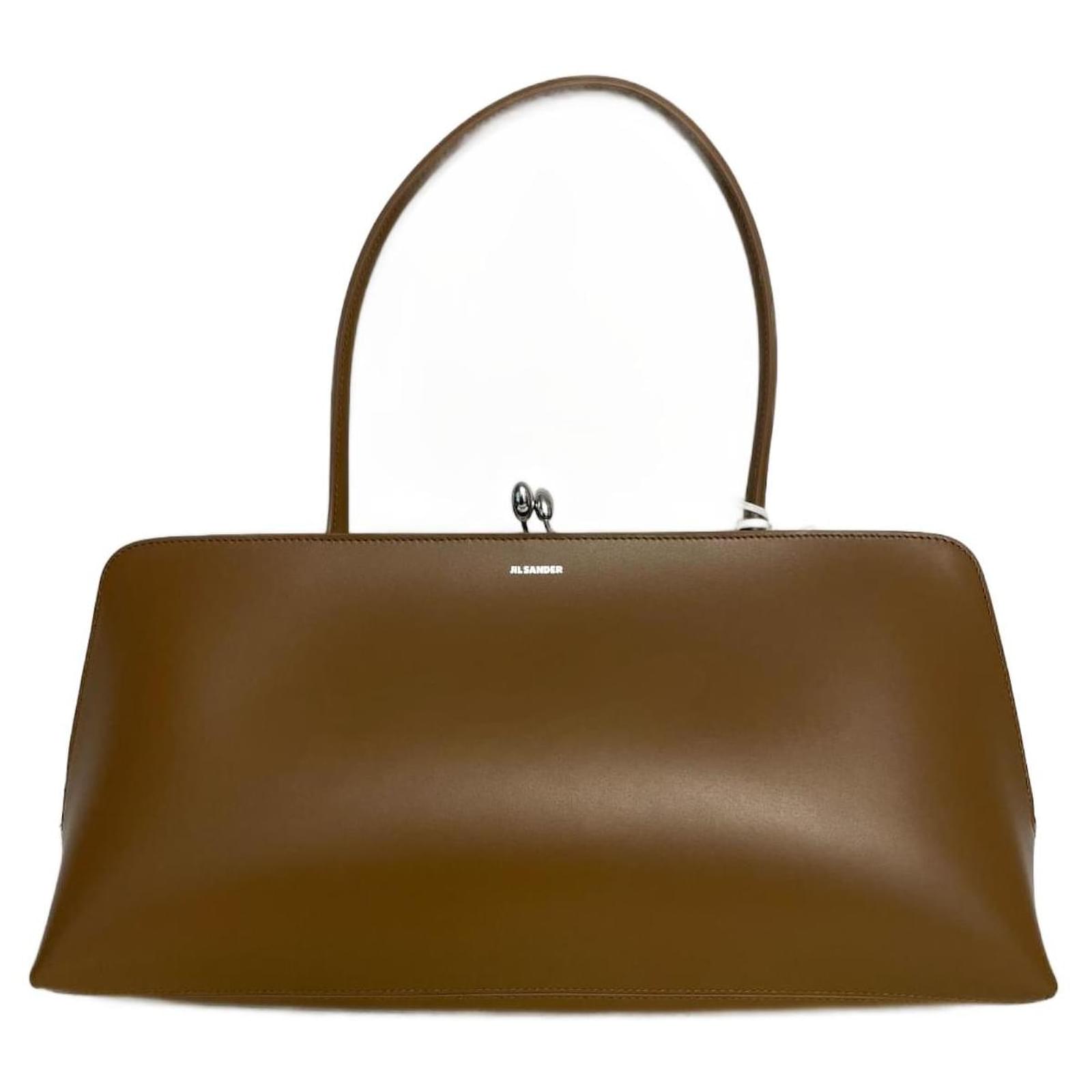 バッグ JIL Sander. Color Caramel JIL SANDER - Giro Small Leather Crossbody Bag Jil Sander