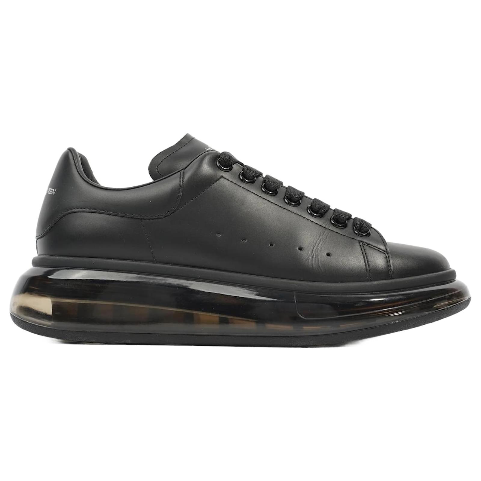 Alexander McQueen Oversized Clear Sole Sneaker Black Leather EU 40