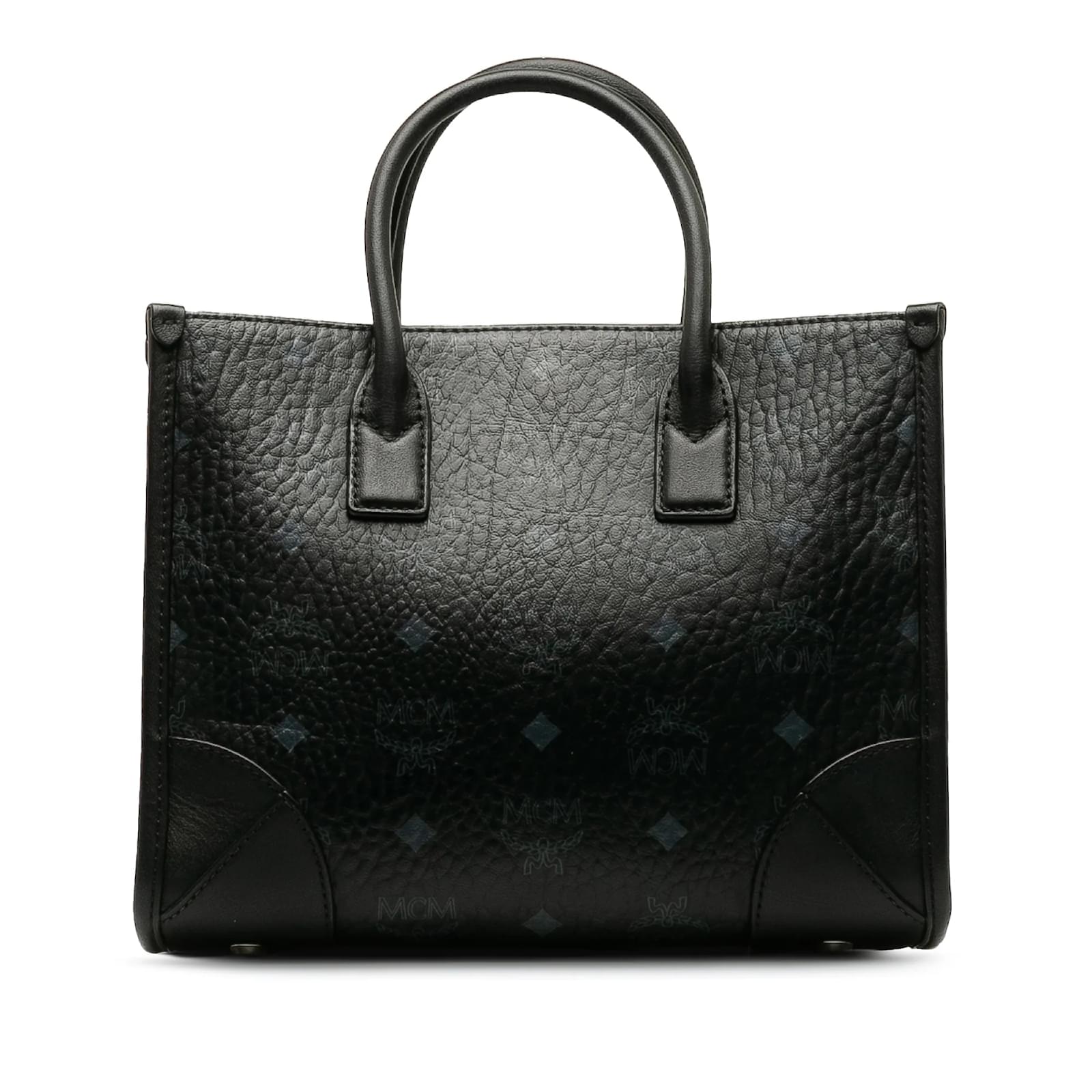 Black MCM Visetos Satchel Leather ref.1174540 Joli Closet