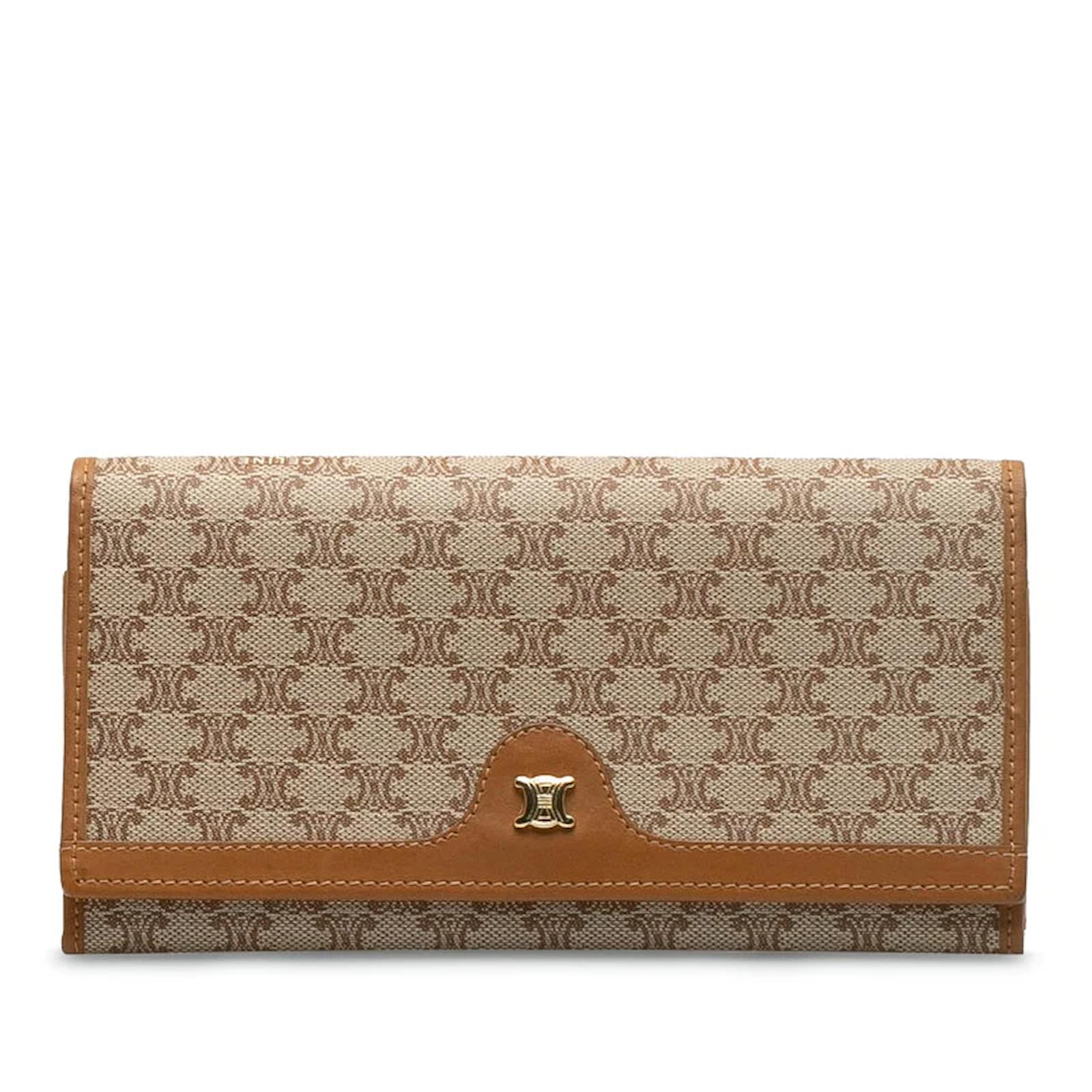 Céline Celine Macadam Canvas Flap Wallet Canvas Long Wallet in