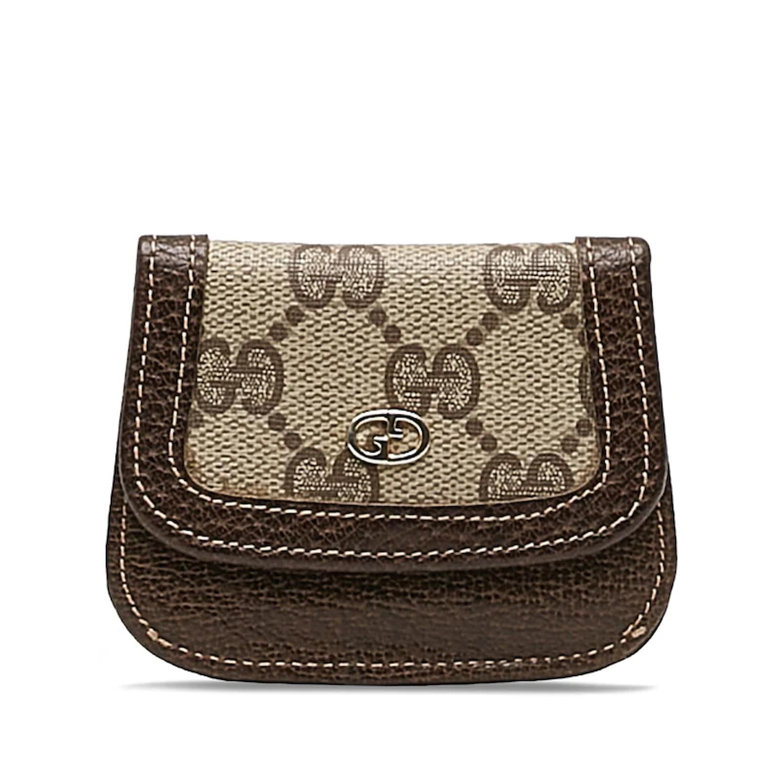 Gucci GG Supreme Coin Purse Brown Cloth ref.1174936 - Joli Closet