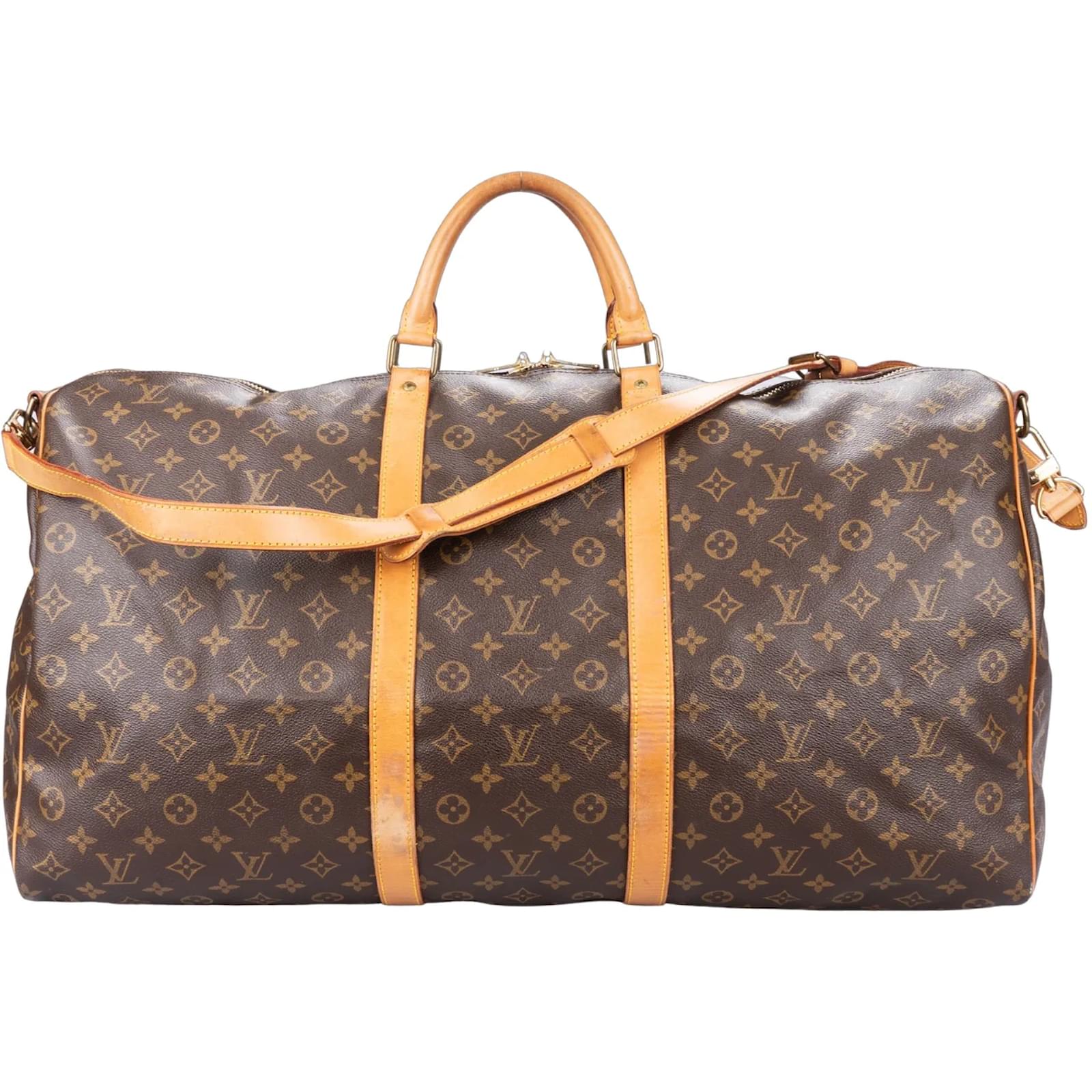 Louis Vuitton Canvas Monogram Keepall Bandouliere 60 Brown Leather ref ...