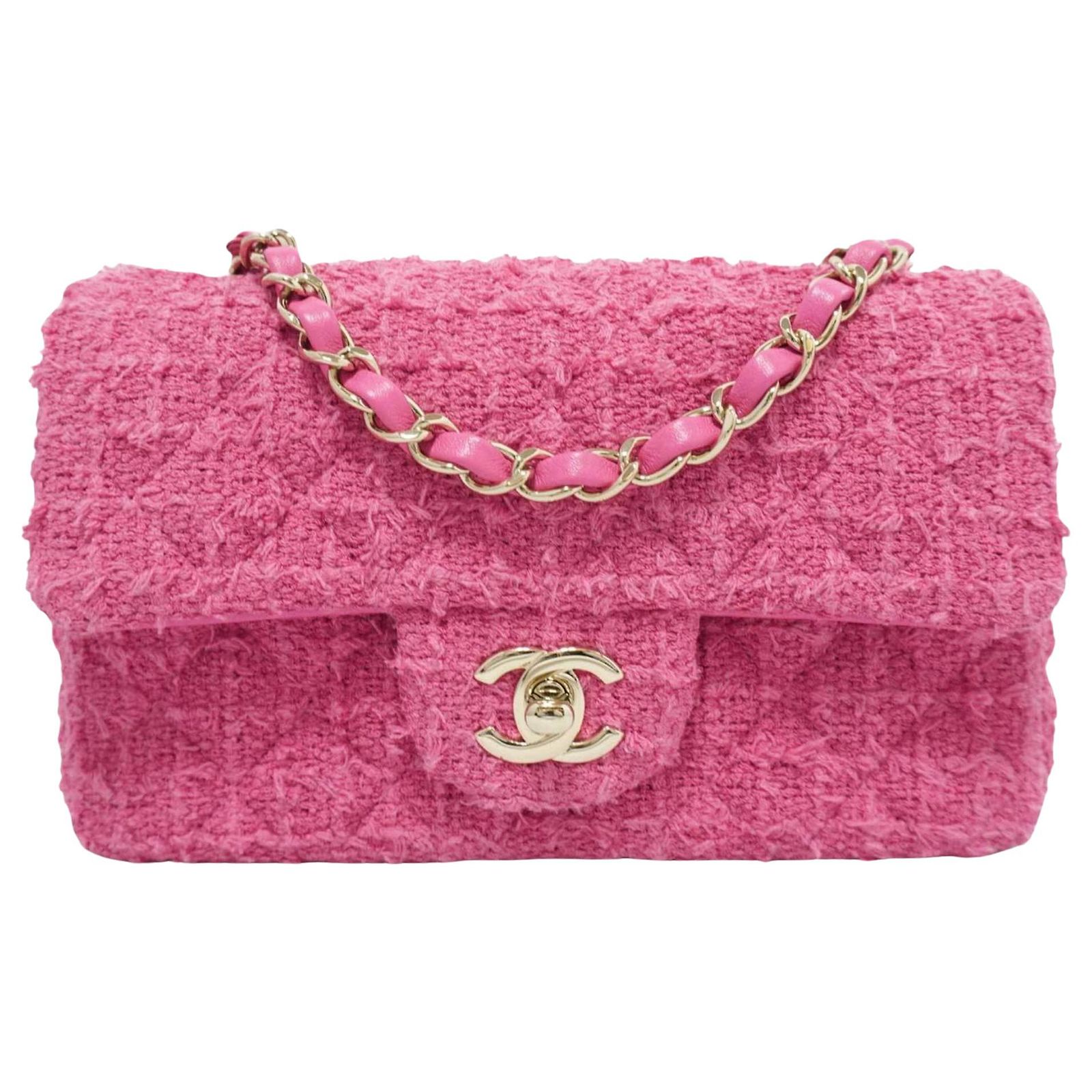 Chanel flap bag Pink Tweed ref.1177293 (Sold) - Joli Closet