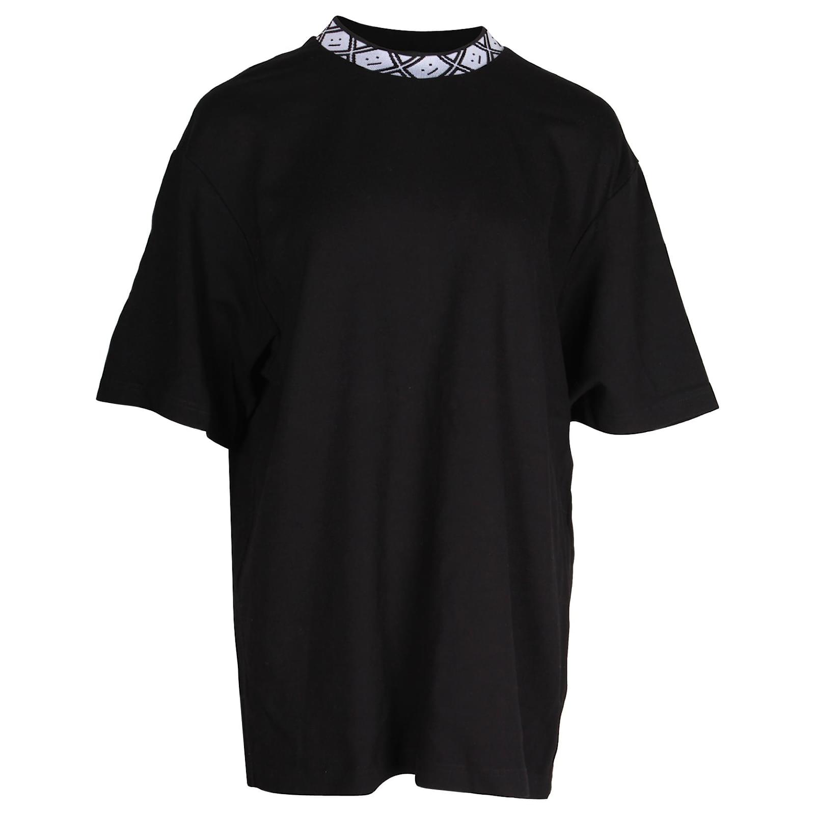 Mock Neck Acne Studios Black Tee Acne Studios Face Motif Mock Neck