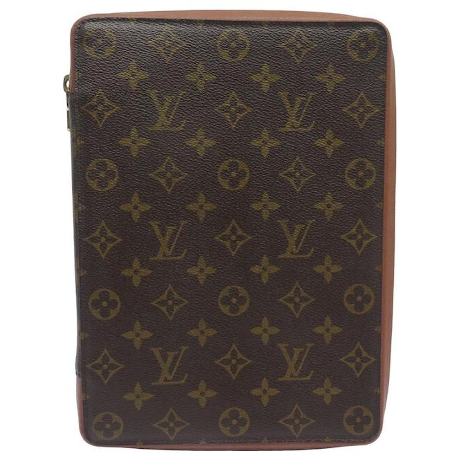 PORTA AGENDA VINTAGE LOUIS VUITTON IN TELA MONOGRAMMA PORTA AGENDA Marrone  ref.1180111 - Joli Closet