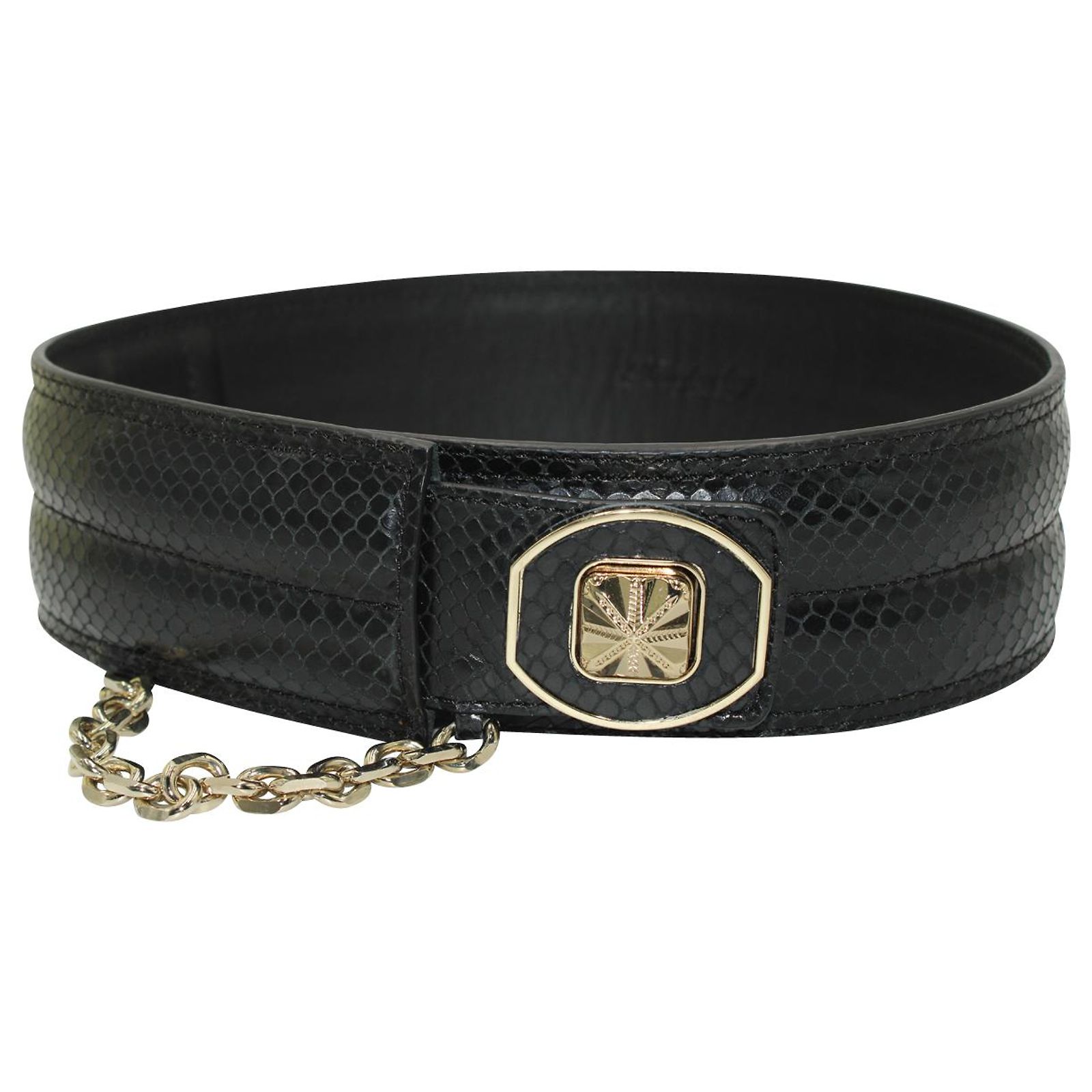 Temperley London Lock Waist Belt in Black Leather ref  display picture 1