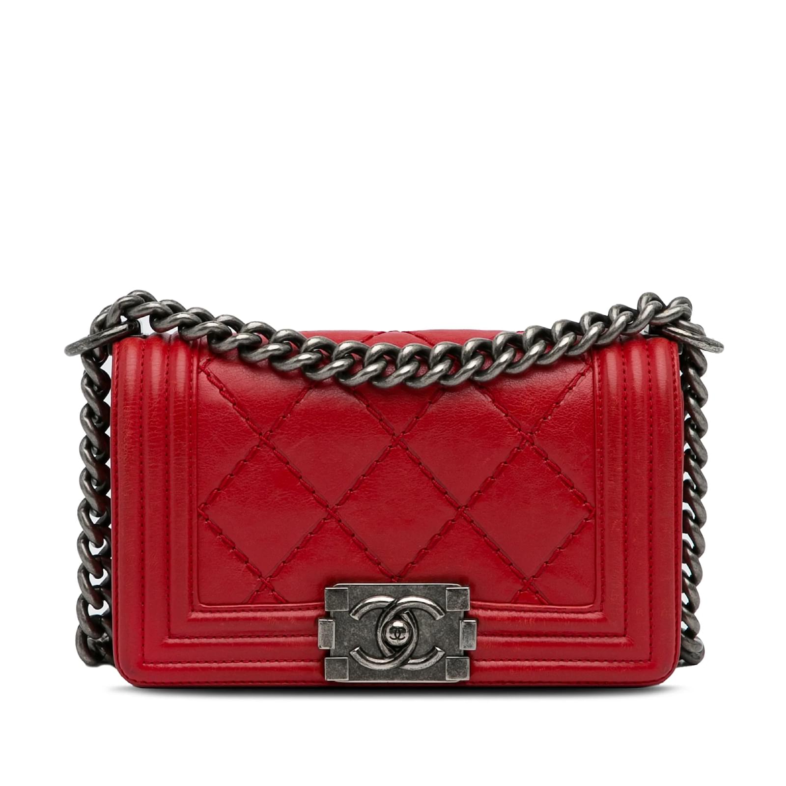 Small red chanel on sale purse