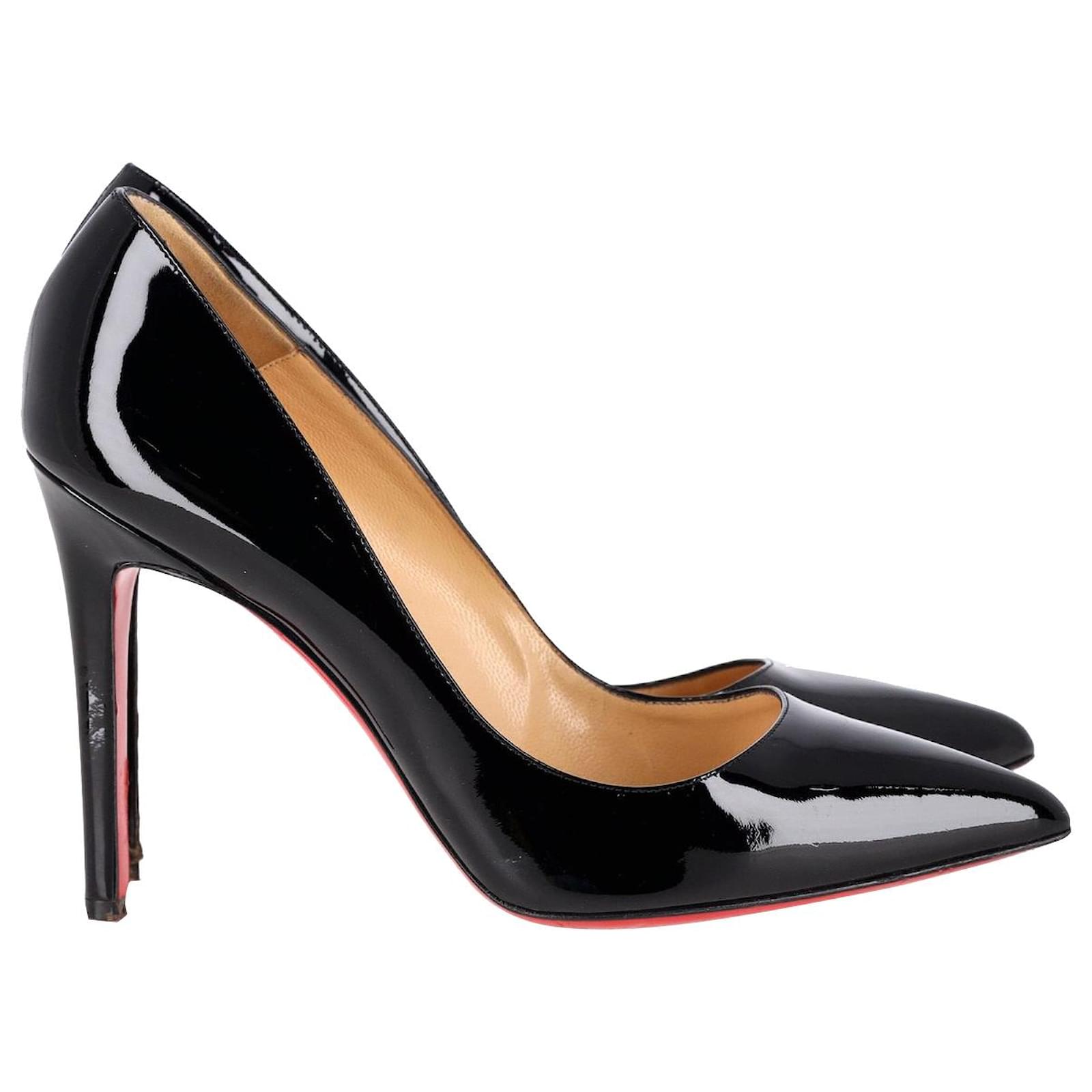 Christian Louboutin 100 Salón Pigalle en Charol Negro Cuero ref