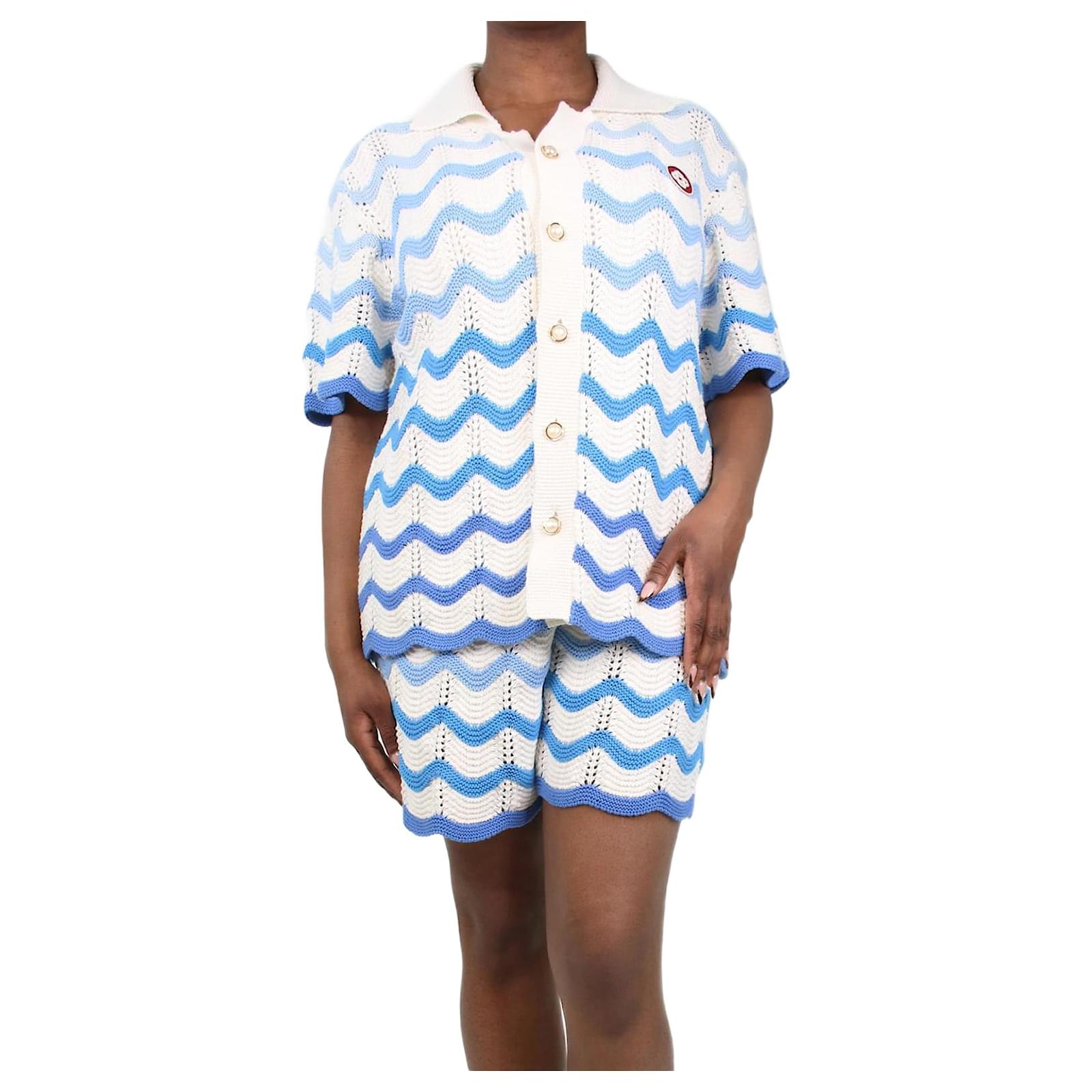 Casablanca Women's Airbrush Smiley Shirt Blue