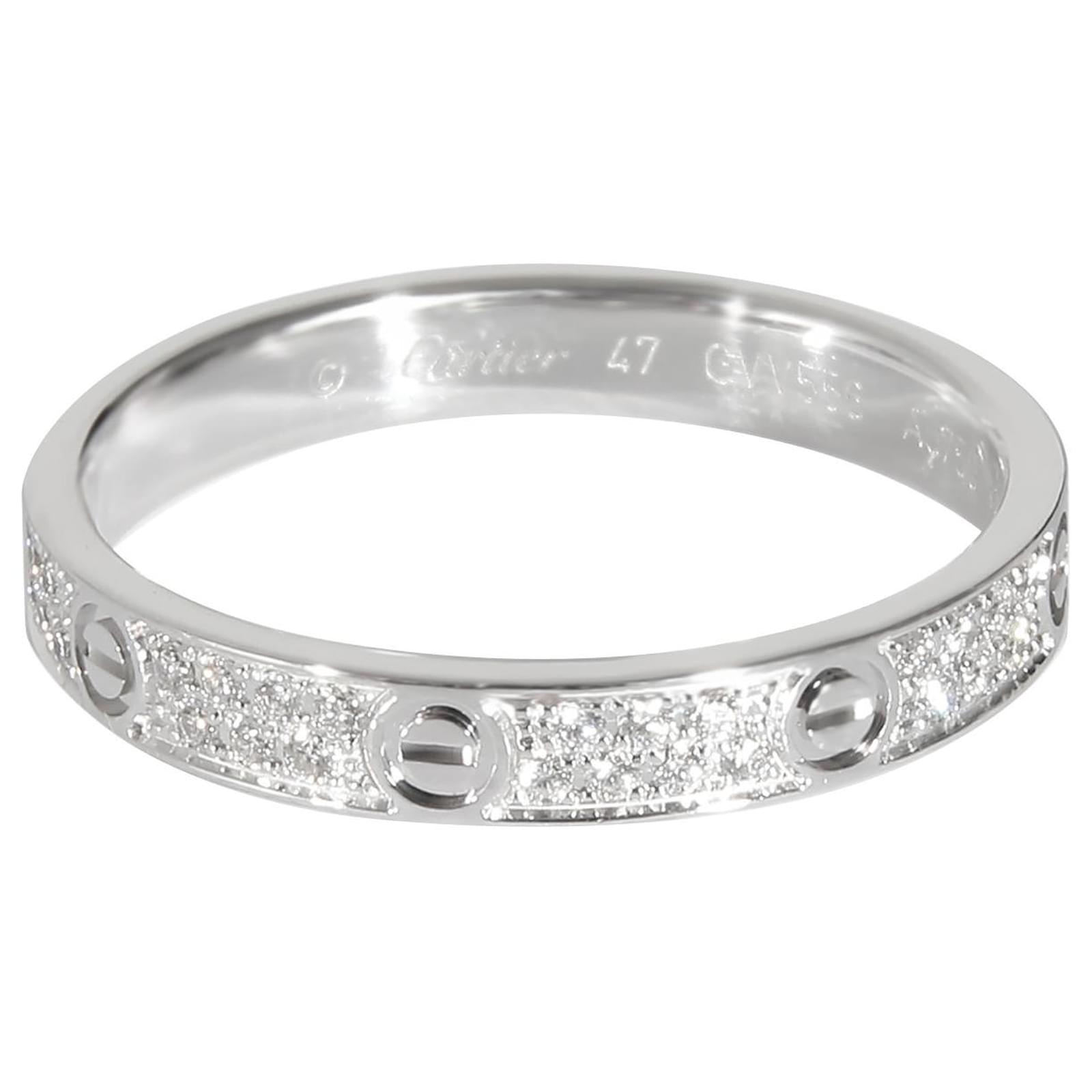 Alianza de boda Cartier Love con diamantes en 18K oro blanco