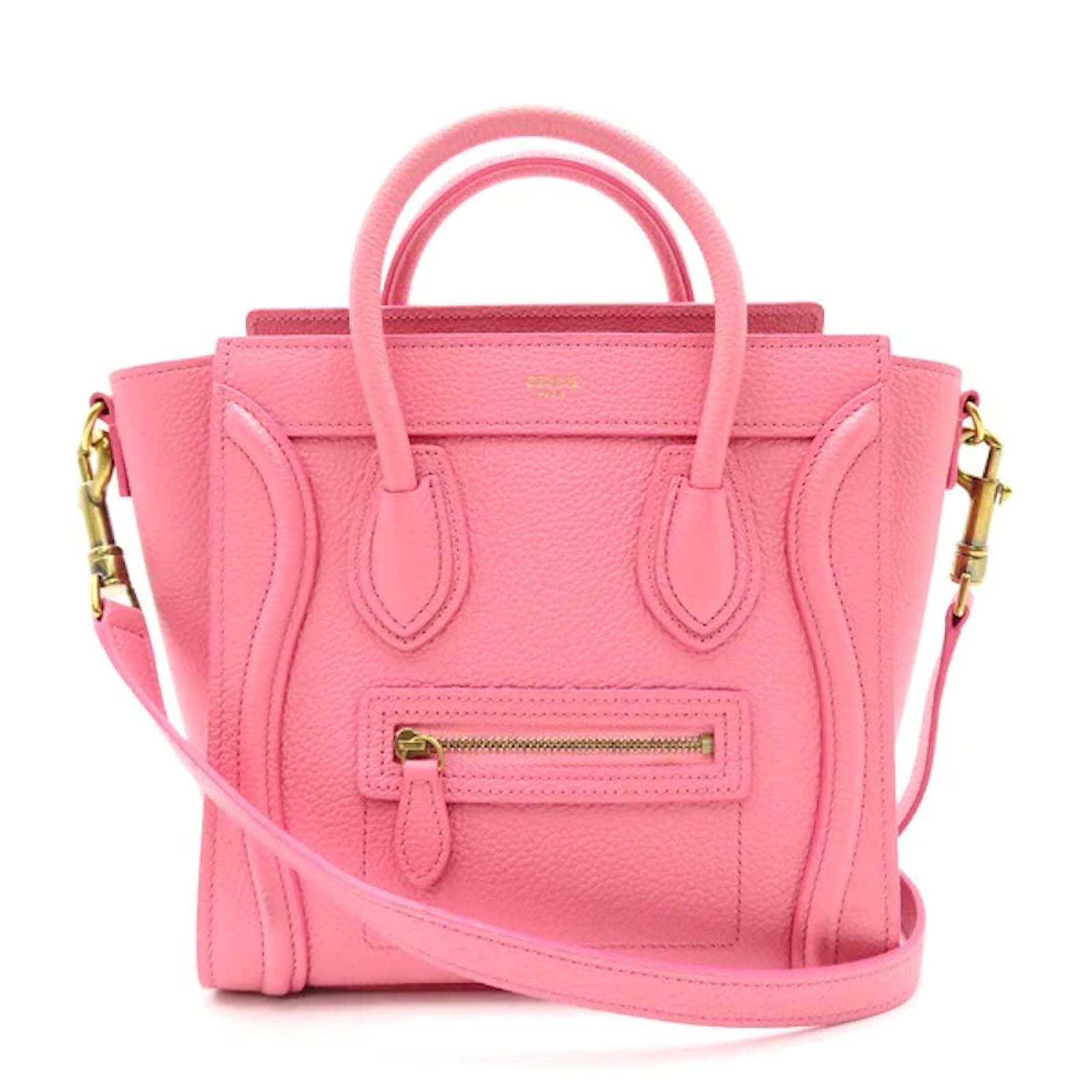 Luggage Céline Borsa tote per bagagli in pelle nano 189243 Rosa ref.1184287  - Joli Closet