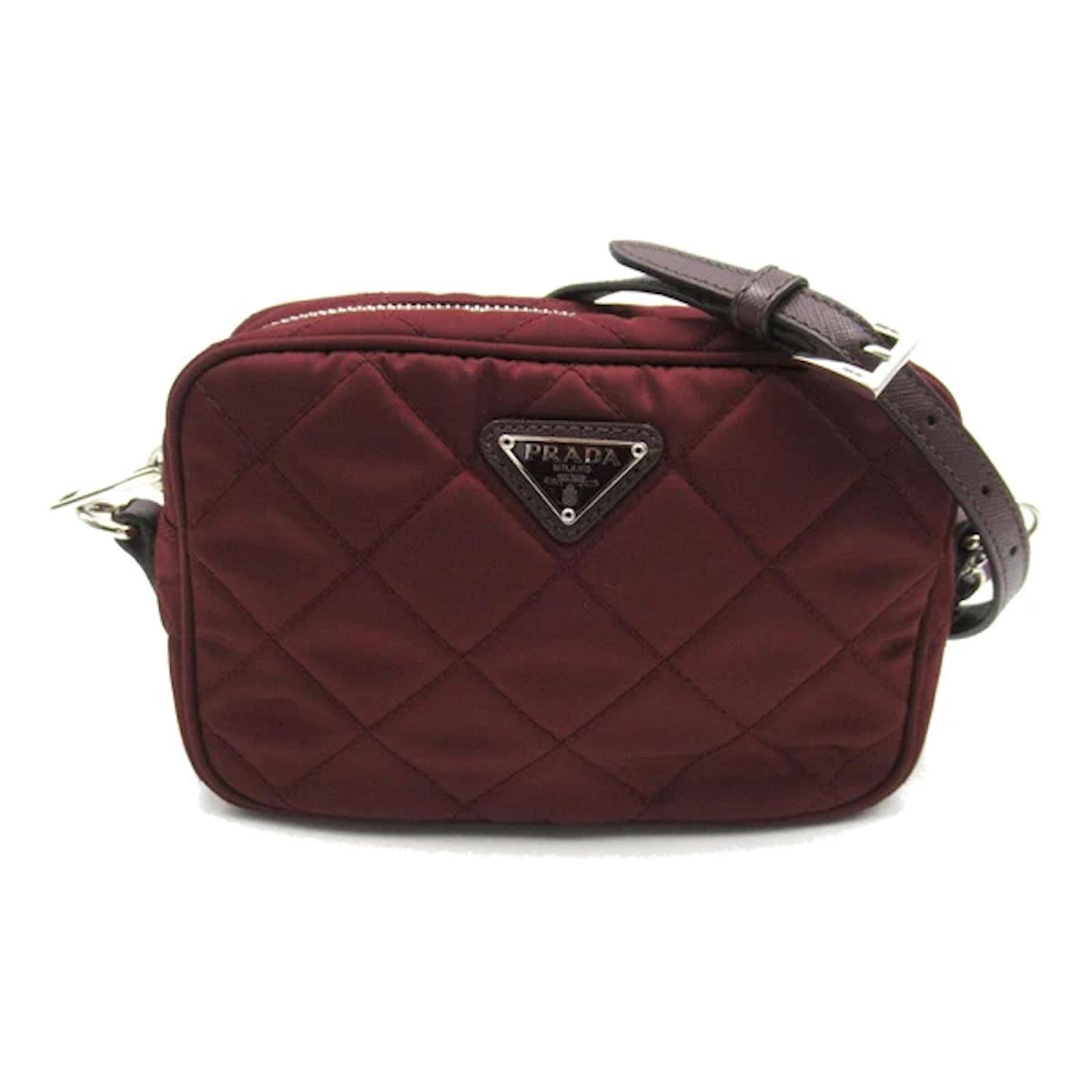 Prada Tessuto Impuntu Quilted Crossbody Bag BT1028 Red Cloth Nylon ref.1189242 Joli Closet