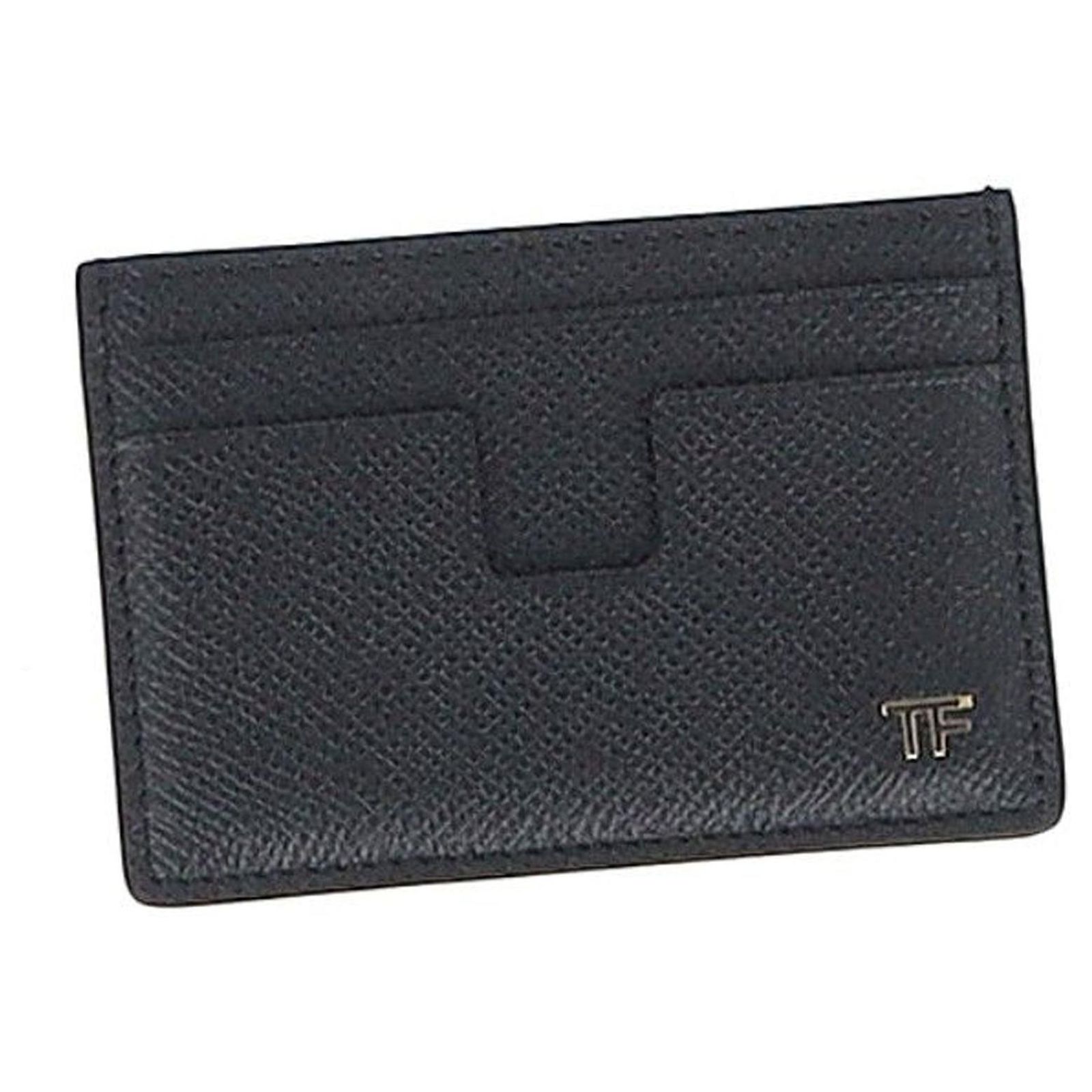 Tom Card Tom Ford Logo-Detail Card Holder in Black Leather ref.1190692 - Joli Closet