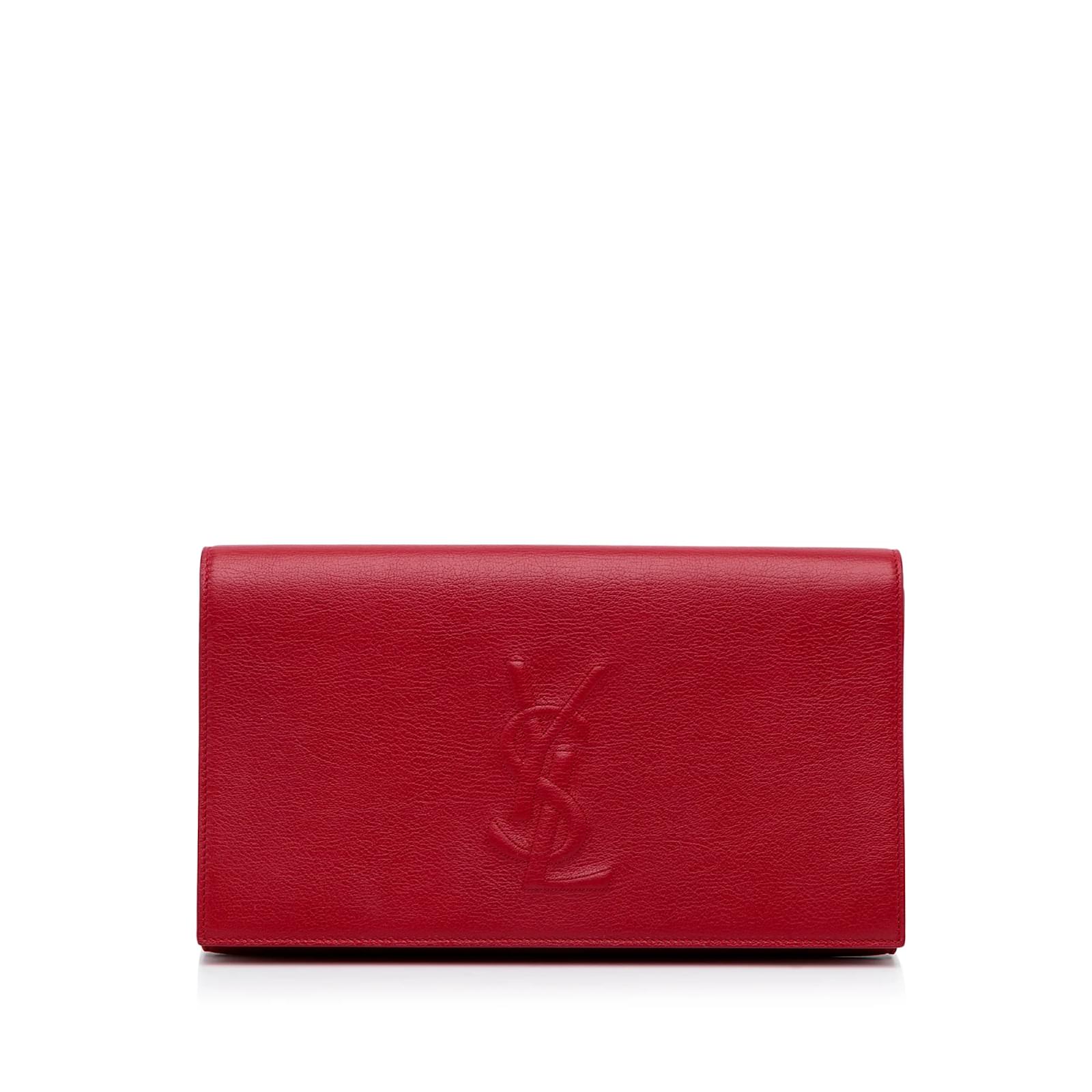 Red ysl clutch sale