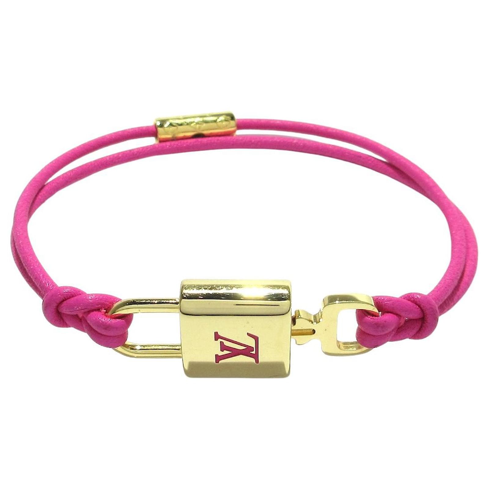 Louis Vuitton Bracelet LV Padlock Pink Leather ref.1195845