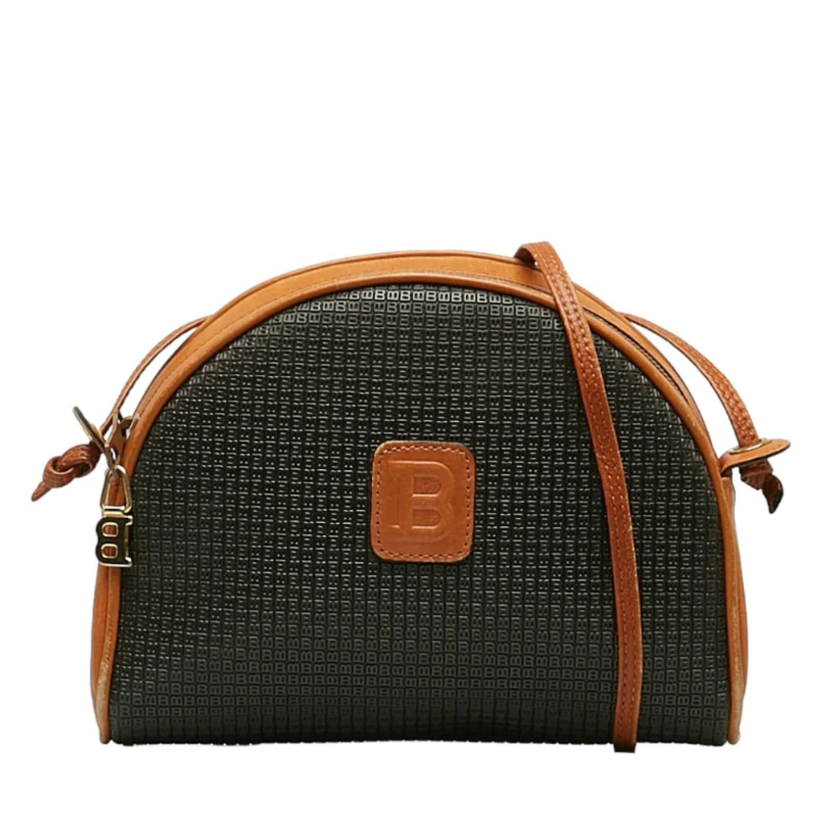 Bally Vintage B Logo Embossed PVC Leather Shoulder Bag in Fair 