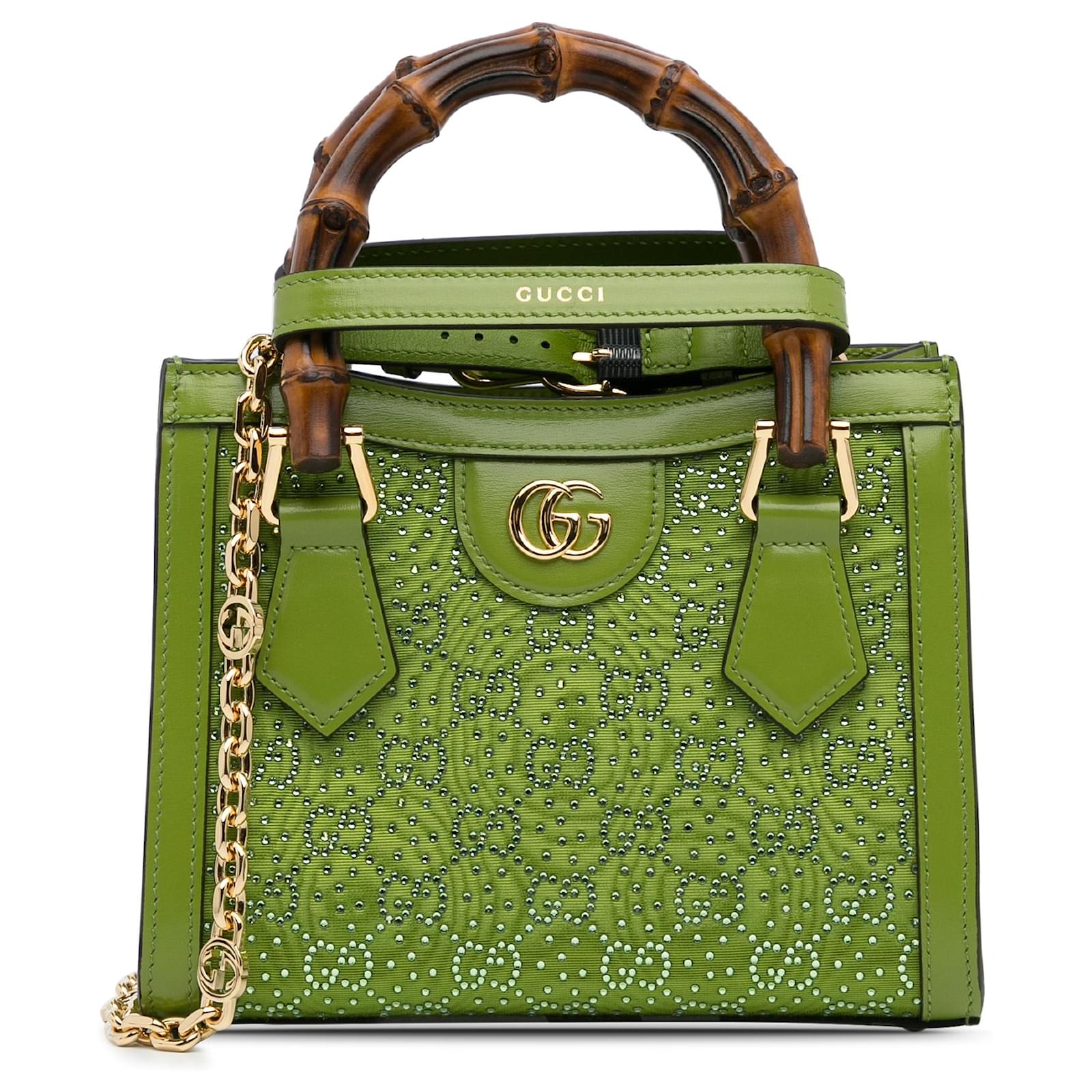 Handbag Gucci Pitone Pitone Gucci Diana Verde Borse Gucci In
