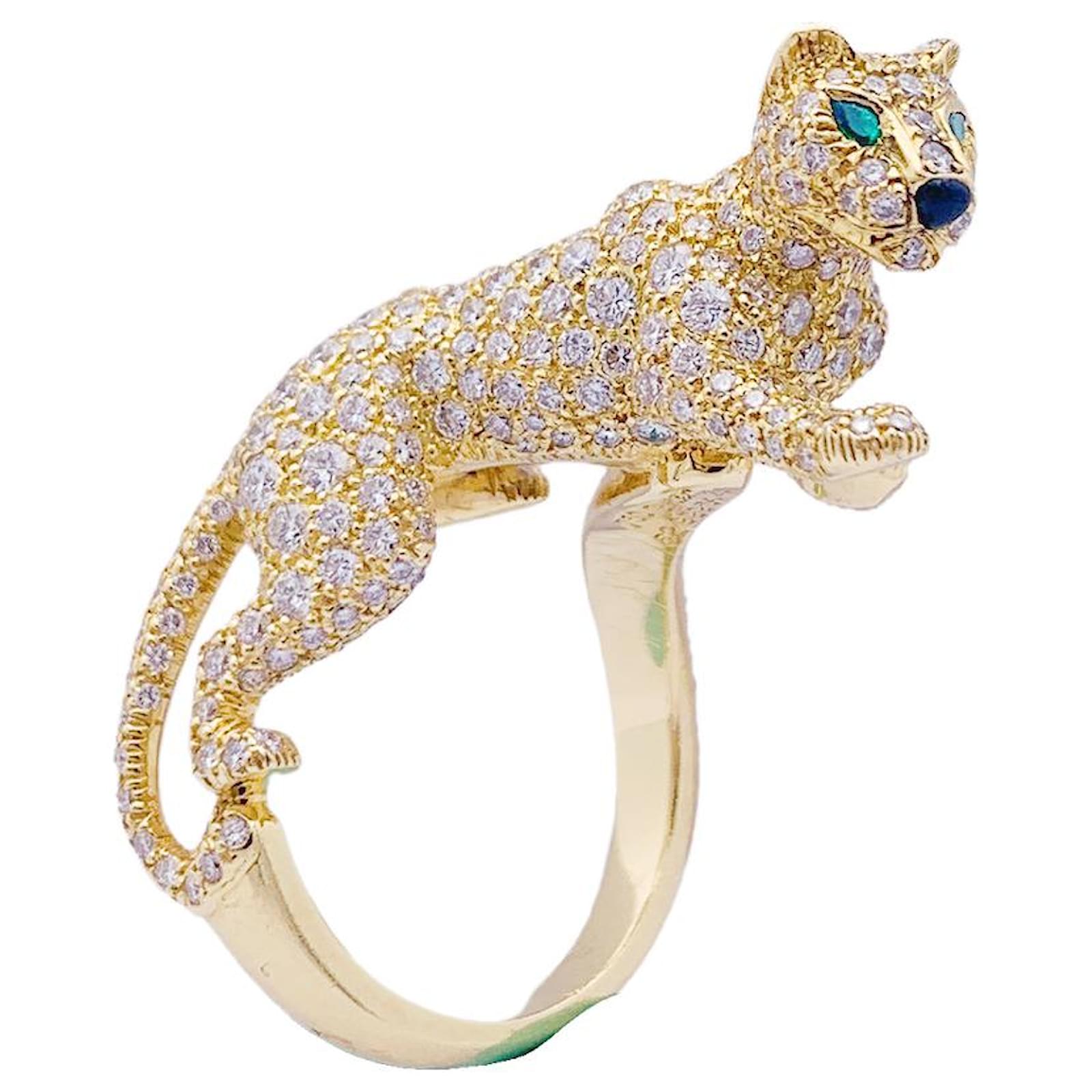 Vintage cartier panther ring sales