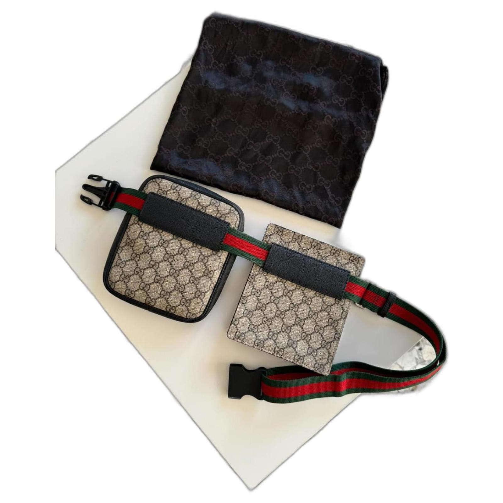 Marsupio Gucci GG Supreme Nero Beige Panno ref.1201263 Joli Closet