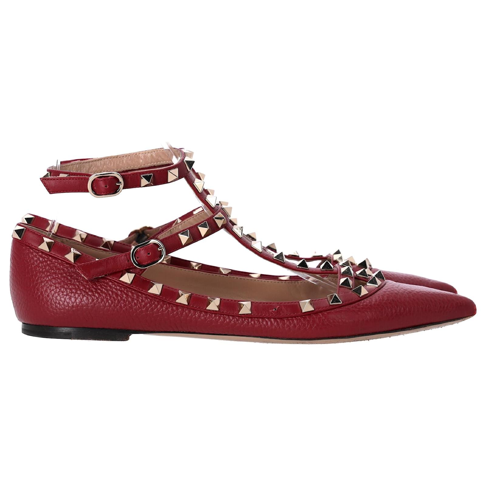 Sandals Valentino Rockstud Bordeaux Valentino Bordeaux Leather