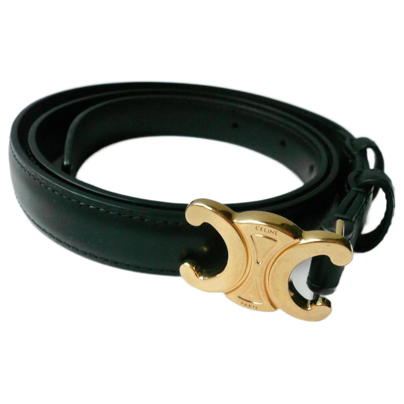 Céline TRIOMPHE BELT SMALL BLACK TAURILLON MODEL Leather ref