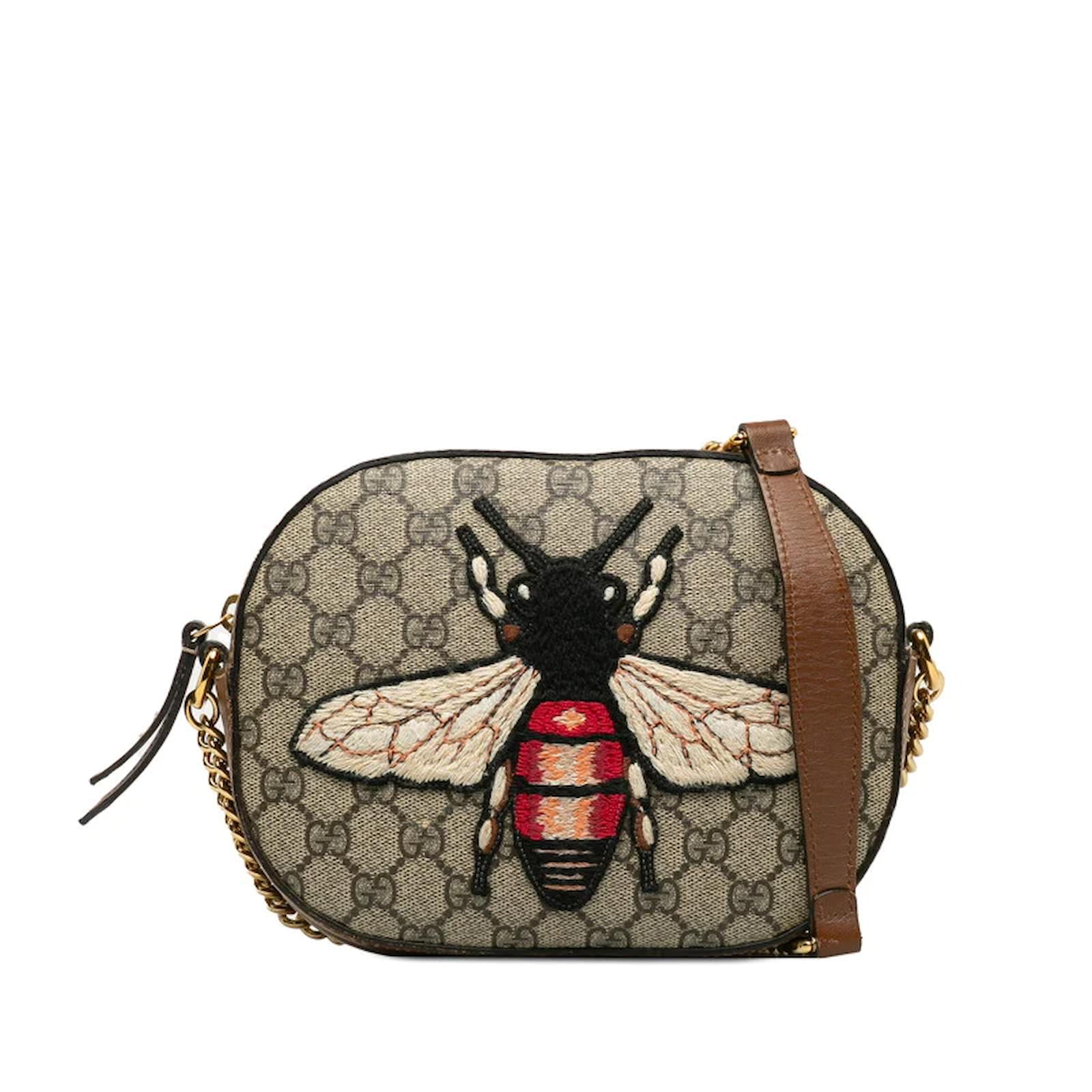 GG Supreme Mini Kettentasche mit Biene Stickerei 409535