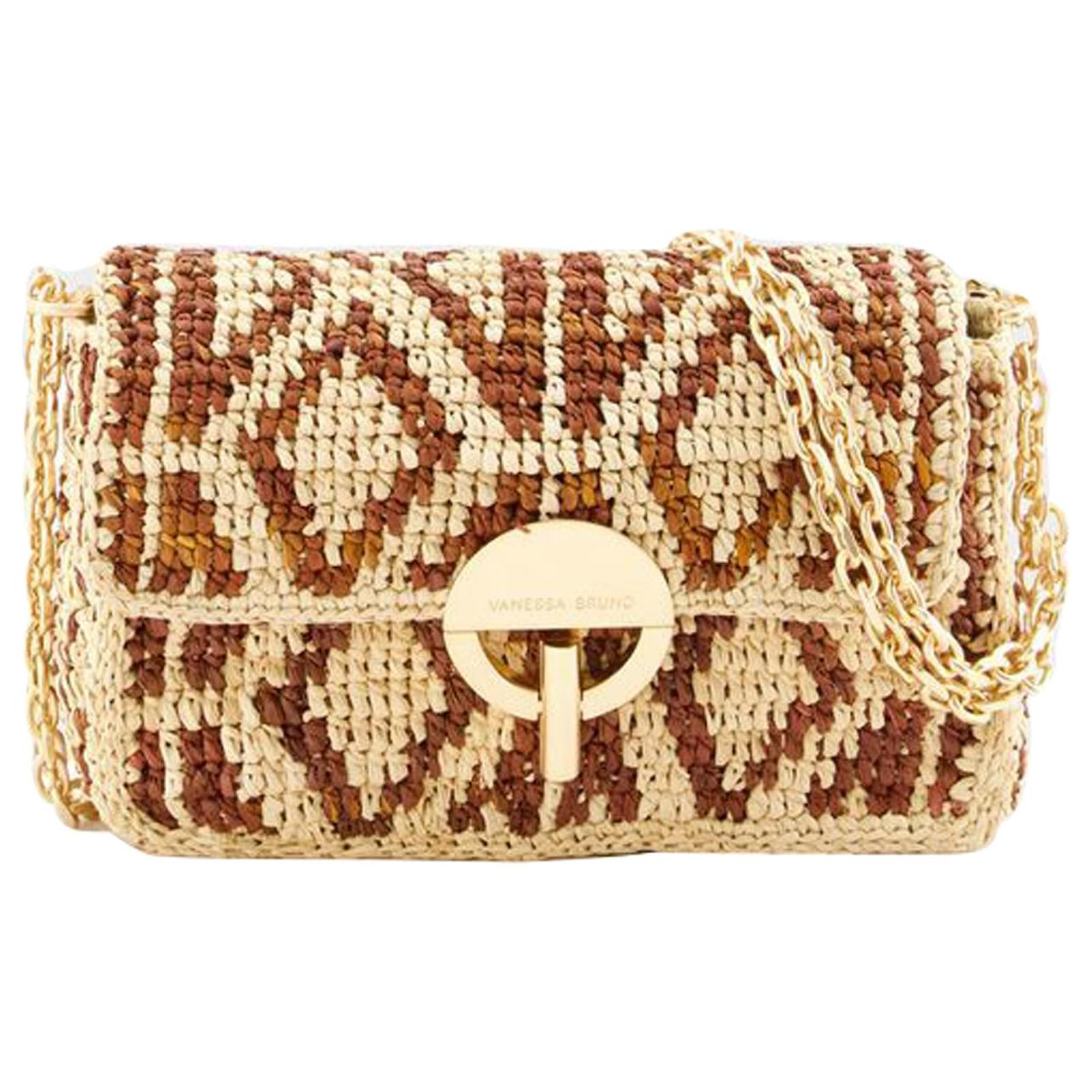 Nano Moon Crossbody - Vanessa Bruno - Raffia - Brown ref