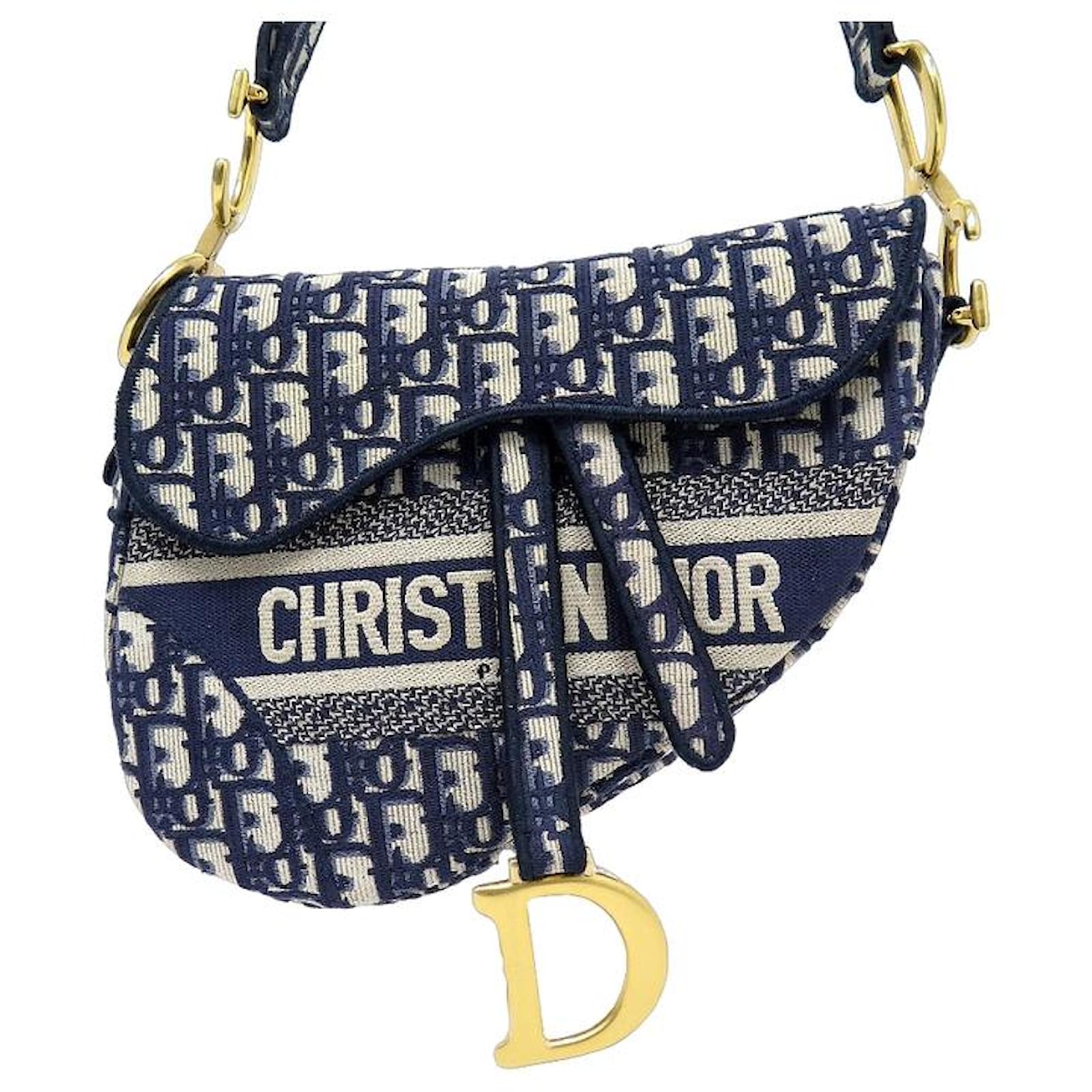 バッグ Christian Dior shoulder bag Christian Dior NEW DIOR SADDLE HANDBAG BLUE OBLIQUE CANVAS