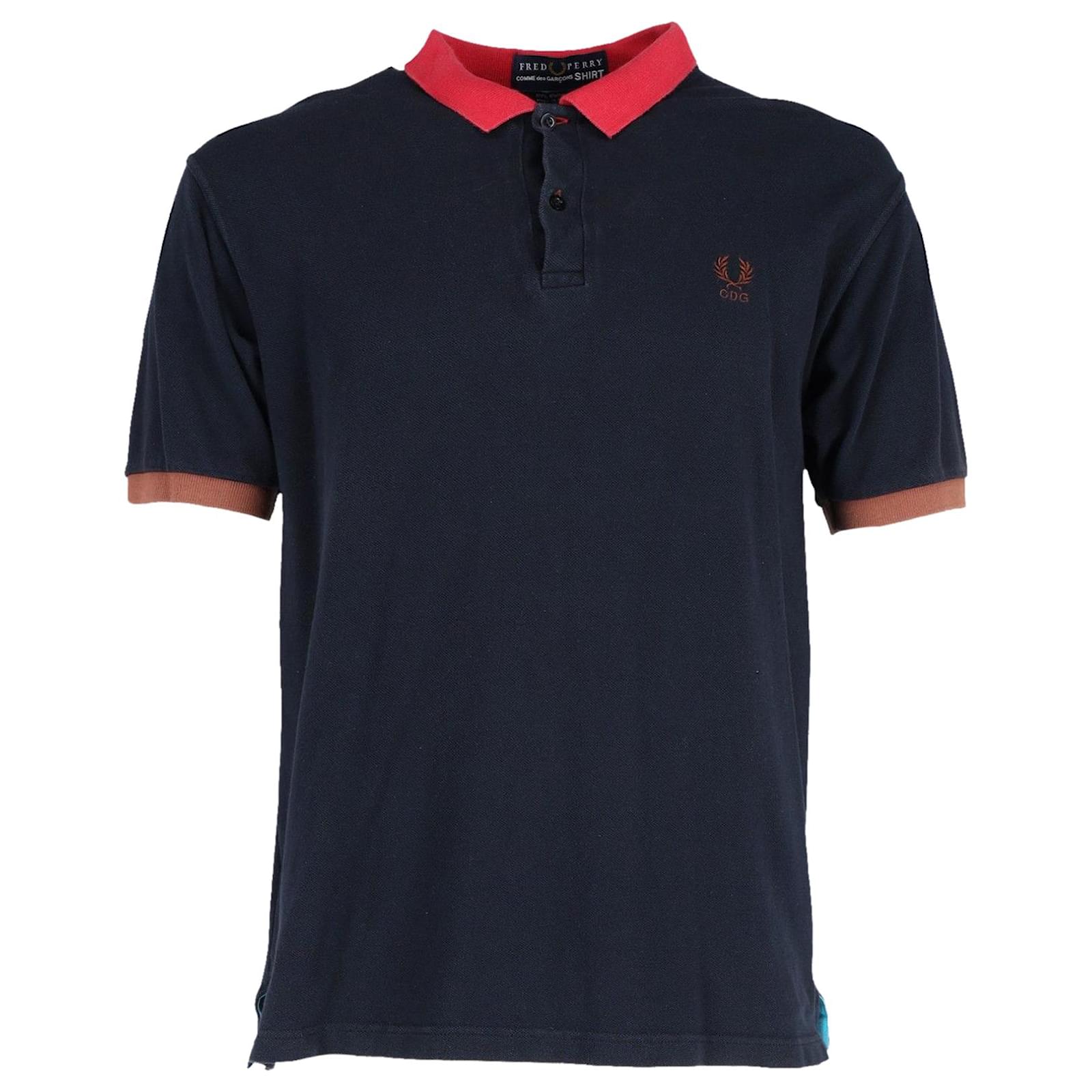 FRED PERRY COMME des GARÇON ポロシャツ　　　ネイビー Comme Des Garcons x Fred Perry Polo Shirt in Navy Blue