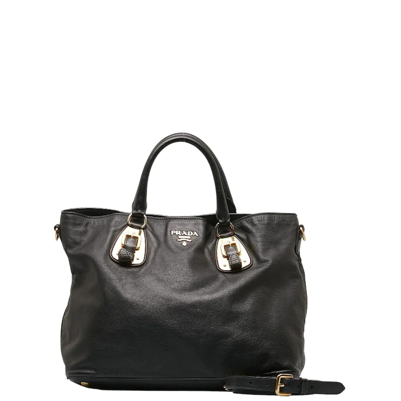 Prada calf leather tote bag deals