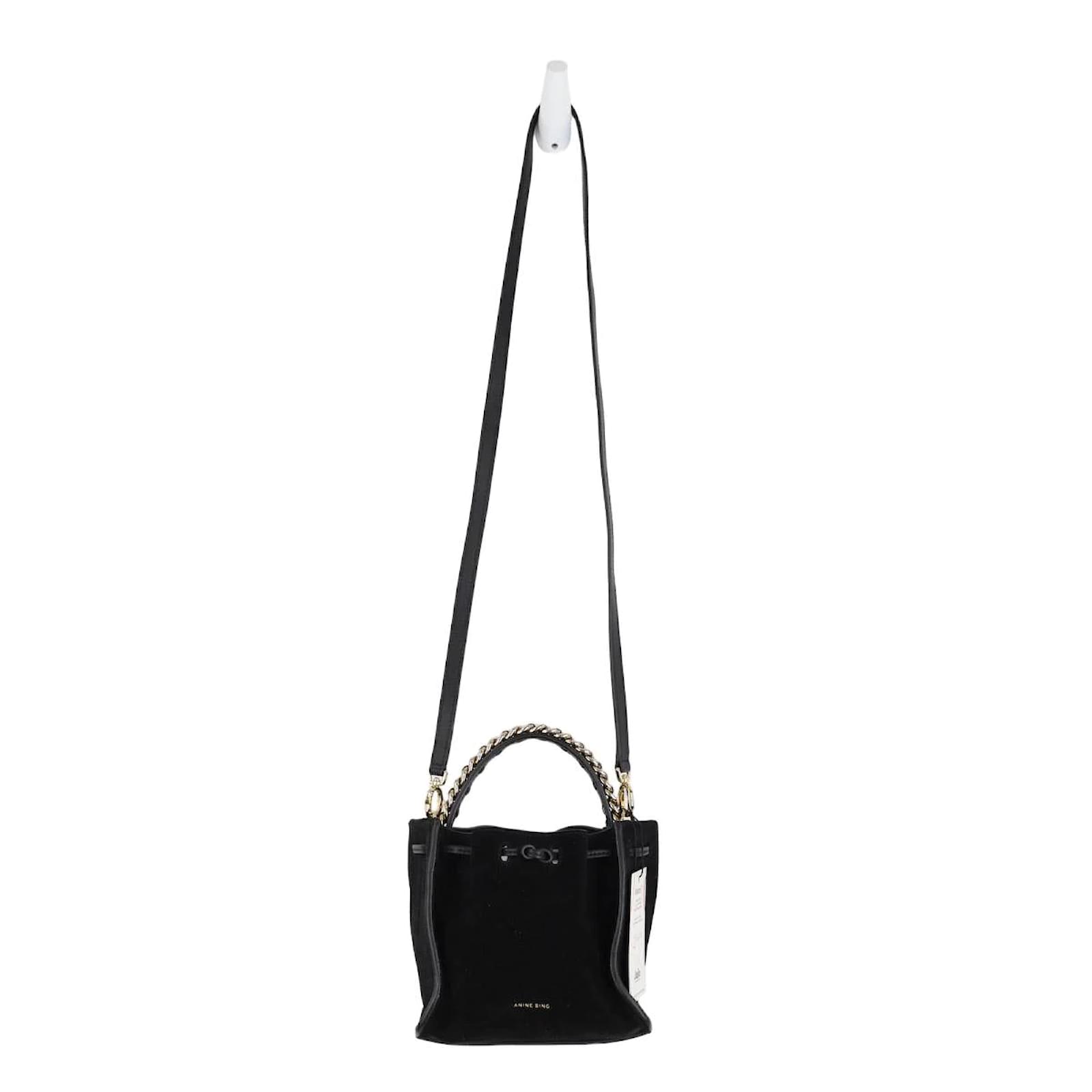 Anine Bing Suede Crossbody Bag Black Deerskin ref.1216068 Joli