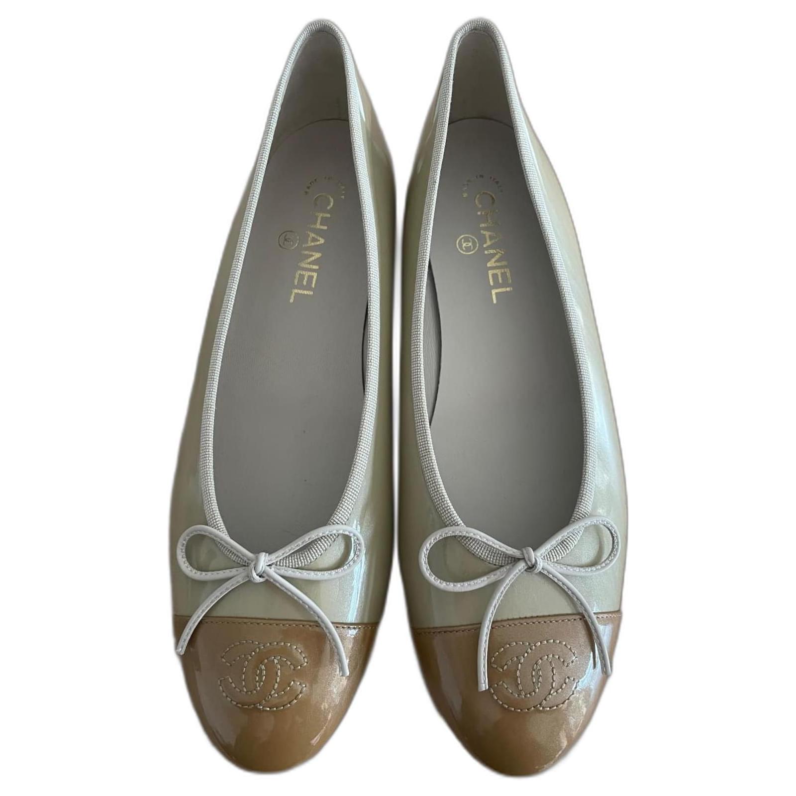chanel ballet flats beige