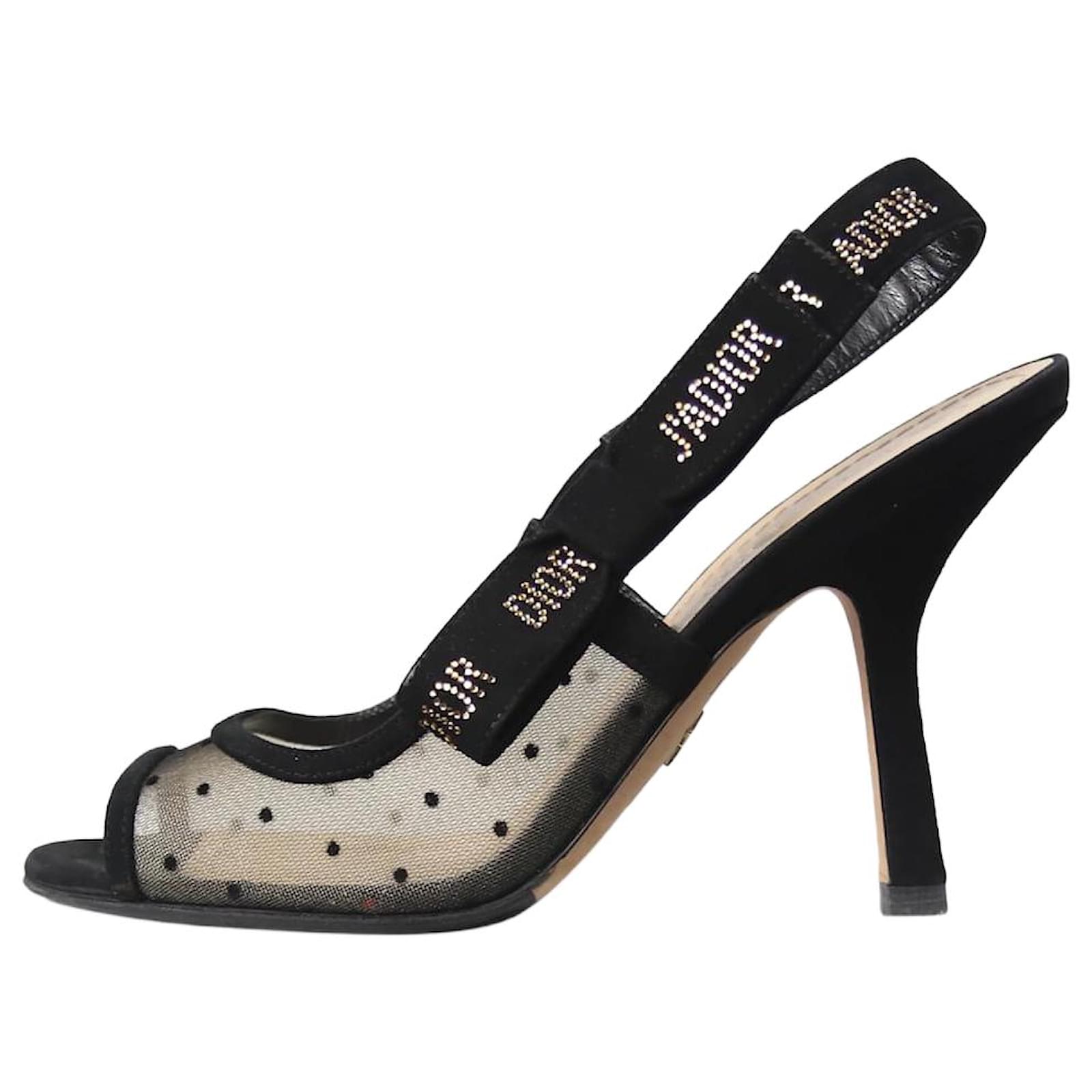 Christian Dior Black J'Adior slingback pumps - size EU 37