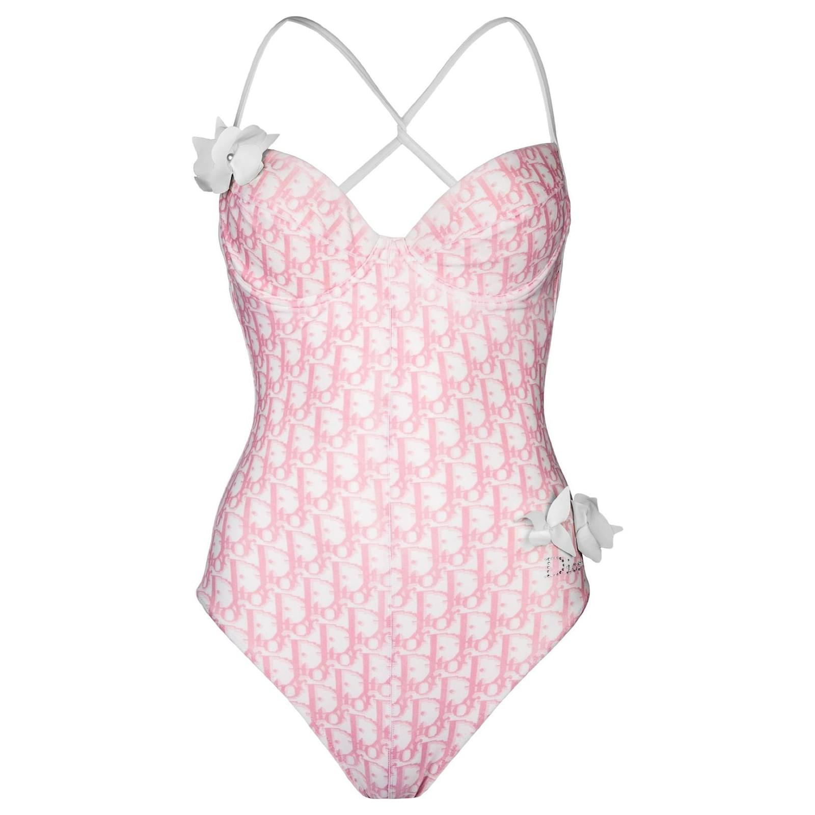Christian Dior Diorissimo Girly Floral Embellished One-Piece