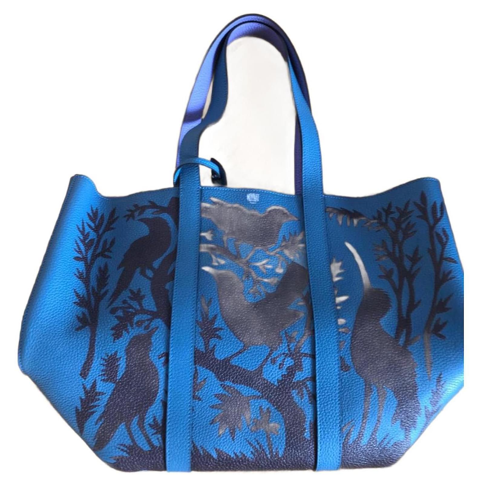 Moynat -way tote Dark blue Leather Joli Closet