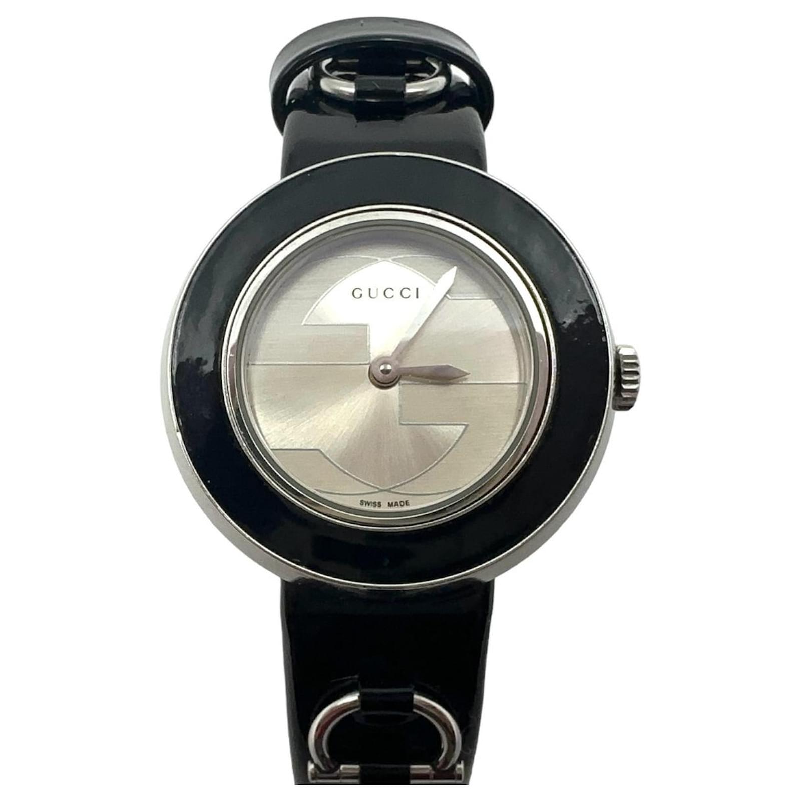 GUCCI Uプレイ 129.5 ブラック 腕時計 レディース gucci 129.5 Ladies Watch Patent Leather Black Steel Watch Swiss