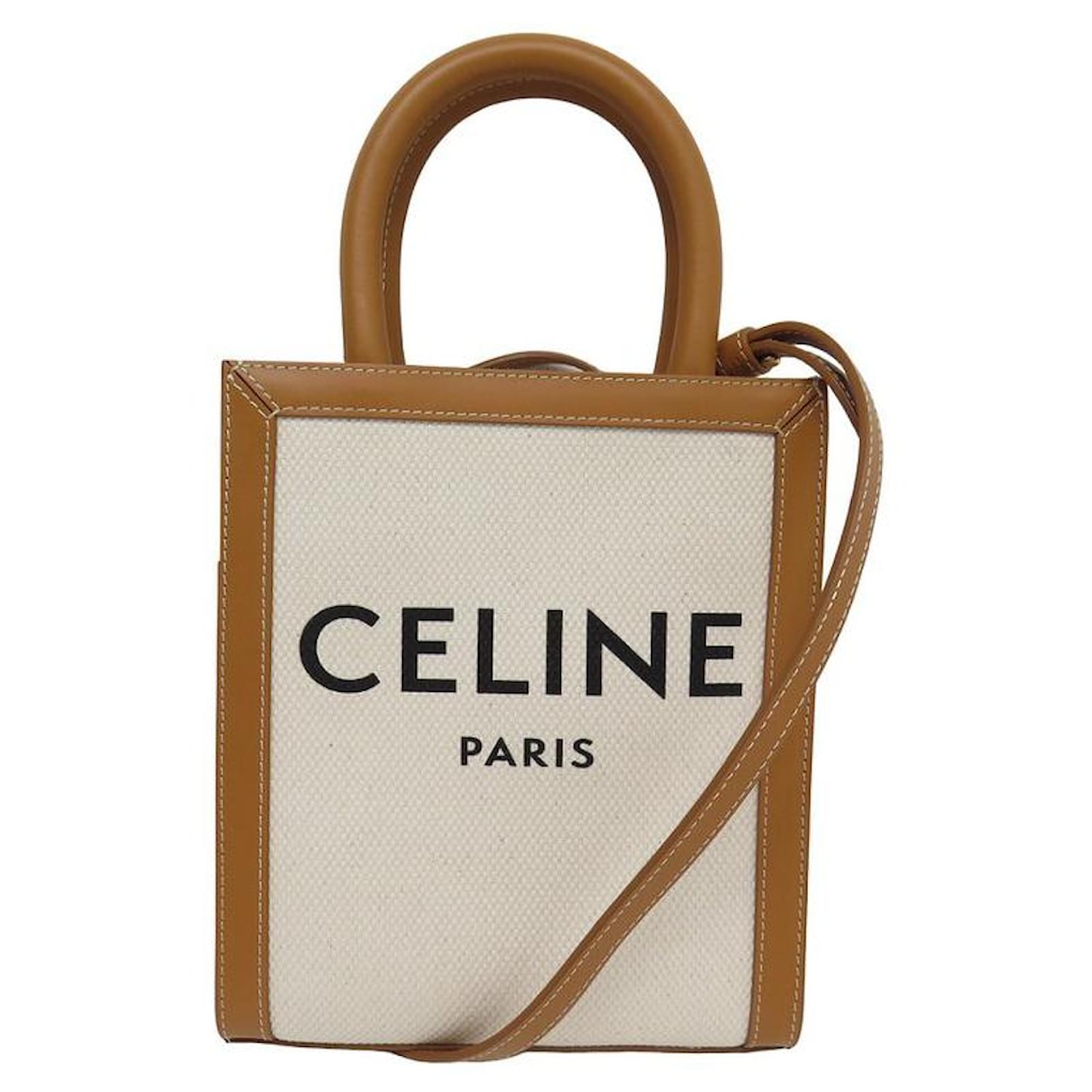 Celine NEW CELINE MINI VERTICAL CABAS HANDBAG 193302 CANVAS TOTE BAG NEW Leather ref.1247480 Joli Closet