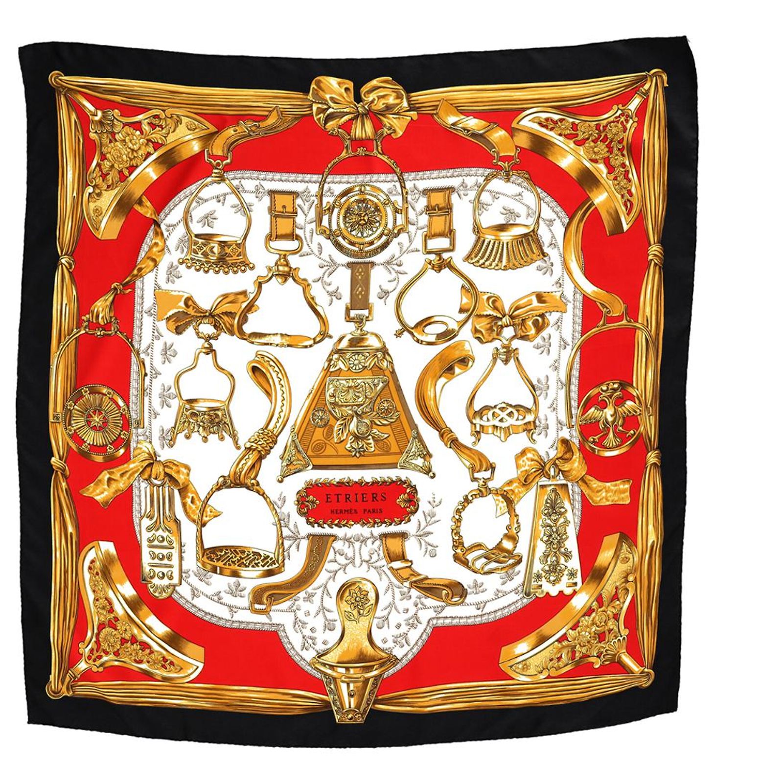 Hermès Hermes Etriers Scarf in Multicolor Silk Python print ref.1247974 ...