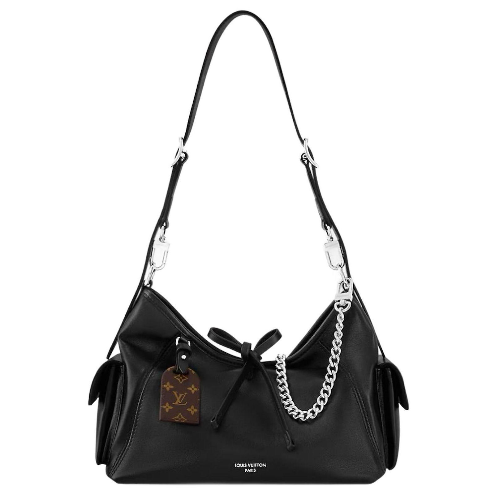 ルイヴィトン LV CarryAll Cargoブラック Louis Vuitton CarryAll Cargo PM Black Lambskin Leather ref.1249016